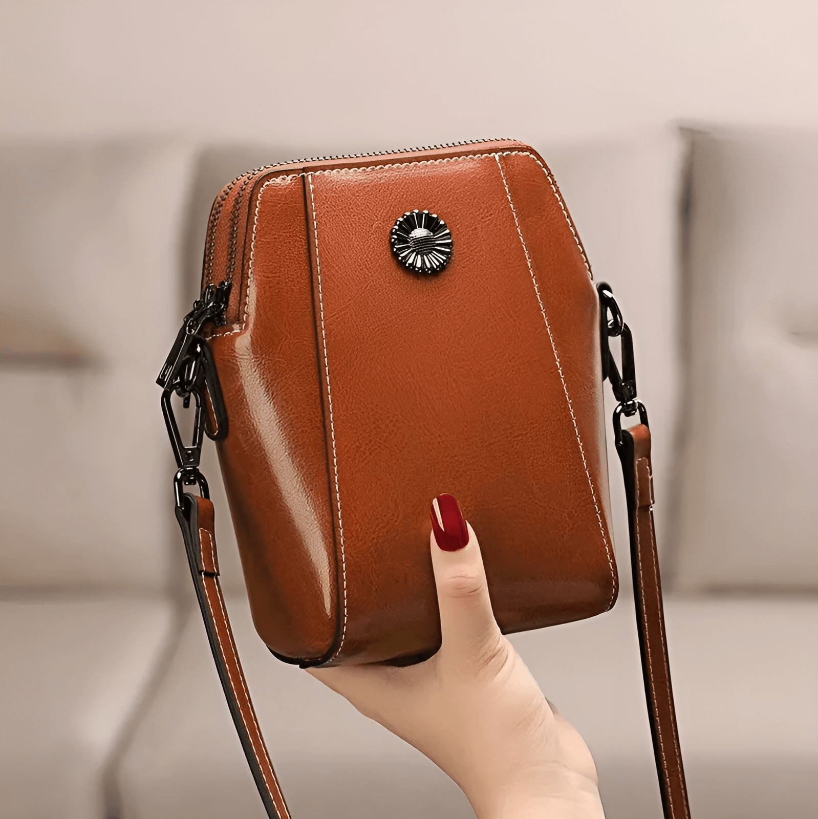 LeatherBag™ - Custodia per cellulare Pelle - - Bags cellulare custodia leatherbag pelle Shoulder Bags women bags womens wallet - Concept Palermo