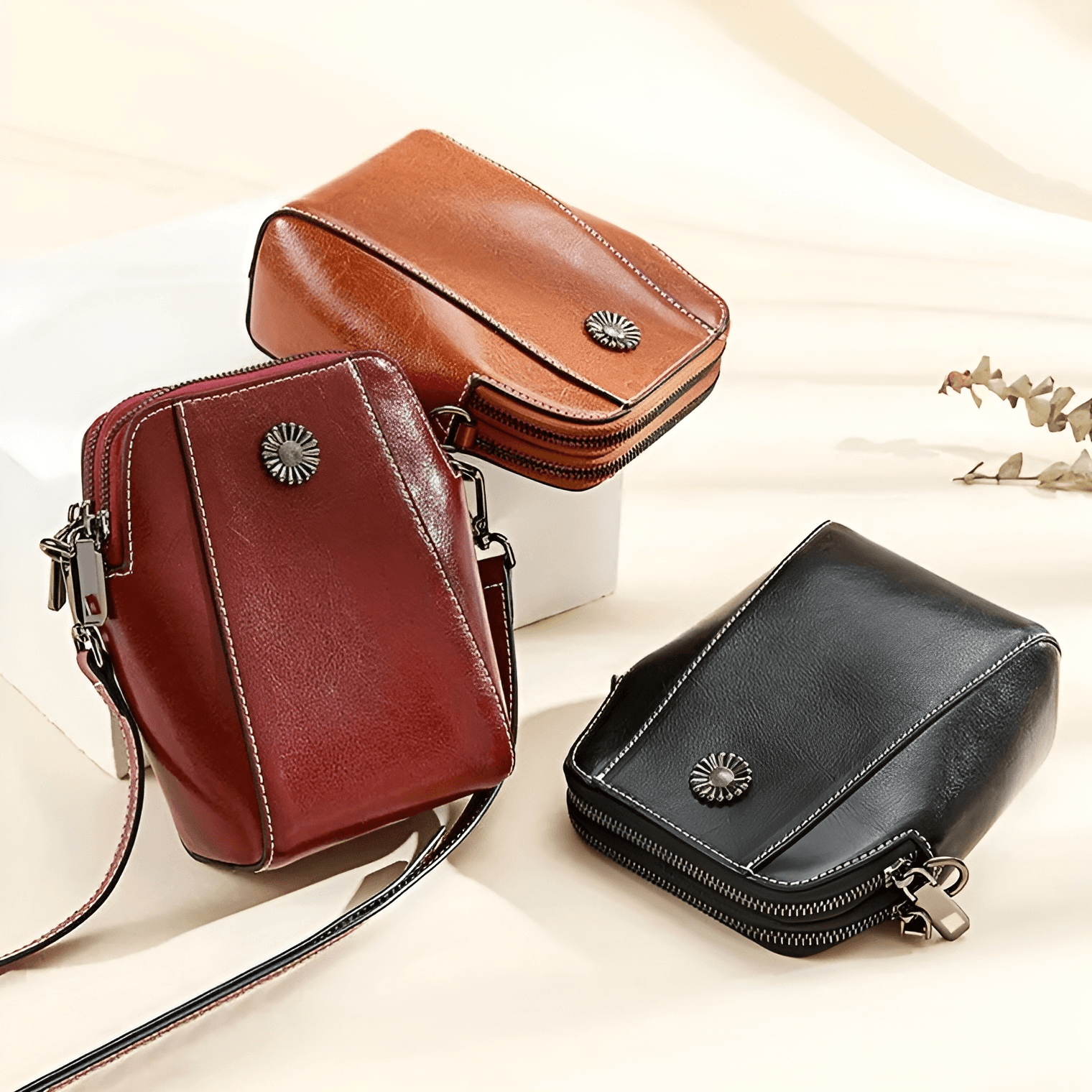 LeatherBag™ - Custodia per cellulare Pelle - - Bags cellulare custodia leatherbag pelle Shoulder Bags women bags womens wallet - Concept Palermo
