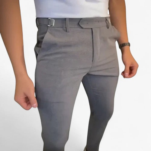 Pantaloni Uomo Slim Fit Eleganti con Vita Elastica, Casual, per Lavoro e Tempo Libero - Grigio - elastica pantaloni pantaloni casual pantaloni comfort pantaloni elastici pantaloni eleganti uomo pantaloni moda uomo pantaloni slim fit pantaloni traspiranti pantaloni uomo pantaloni versatili pants slim uomo vita - Concept Palermo