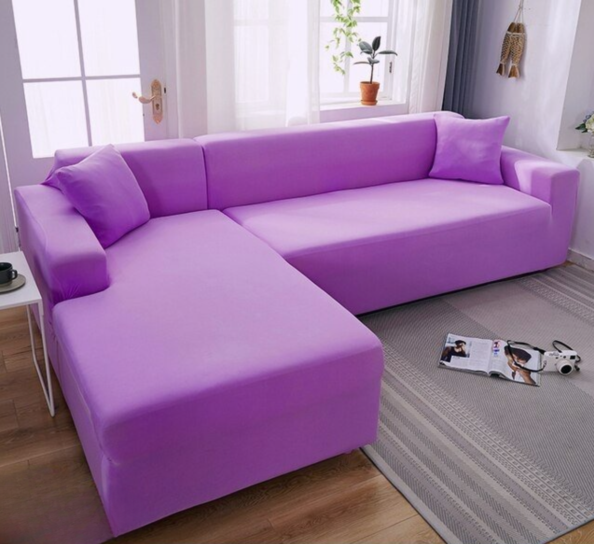 Copridivano Elastico SofCove Idrorepellente Lavabile per Divani 2, 3 o 4 Posti - Viola - copridivano cover durata elastic band elastico home & garden idrorepellente lavabile prolunga Sofa Sofa cover sofcove Washable cover - Concept Palermo