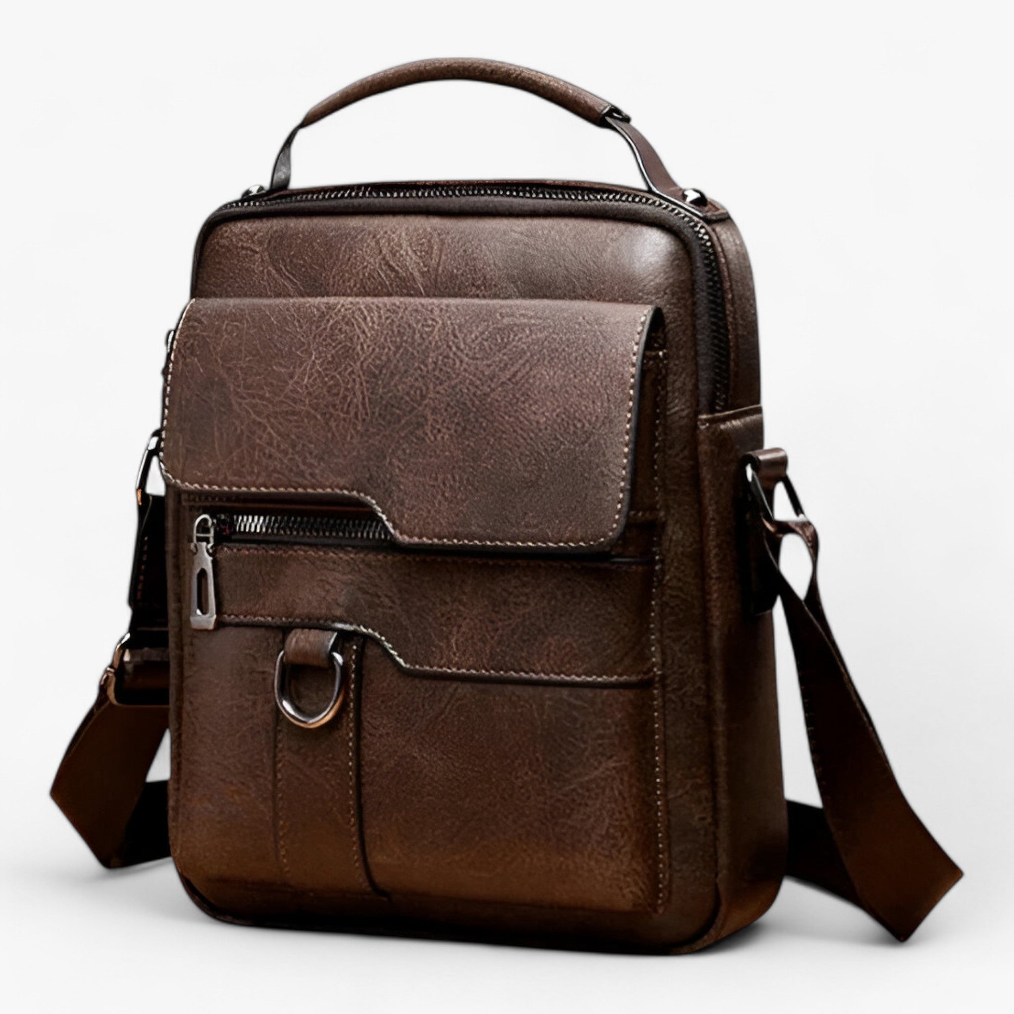 Borsa a tracolla LuxeLeather™ - Moderna ed Pelle - Marrone scuro - bags borsa borsa tracolla Heren collectie luxeleather moderna Old (Google) old_google pelle tracolla - Concept Palermo