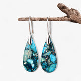 Elegante druppelvormige oorbellen voor dames met OceanEnergy blauwe kristallen, geschenksieraden voor haar