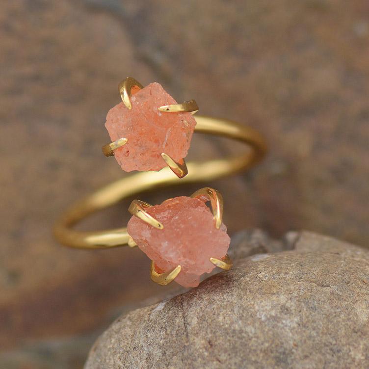 Anello regolabile Luxera Raw Stone in ametista e quarzo Donna - - ametista anello anello regolabile donna jewelry luxera quarzo regolabile Rings womens ring - Concept Palermo