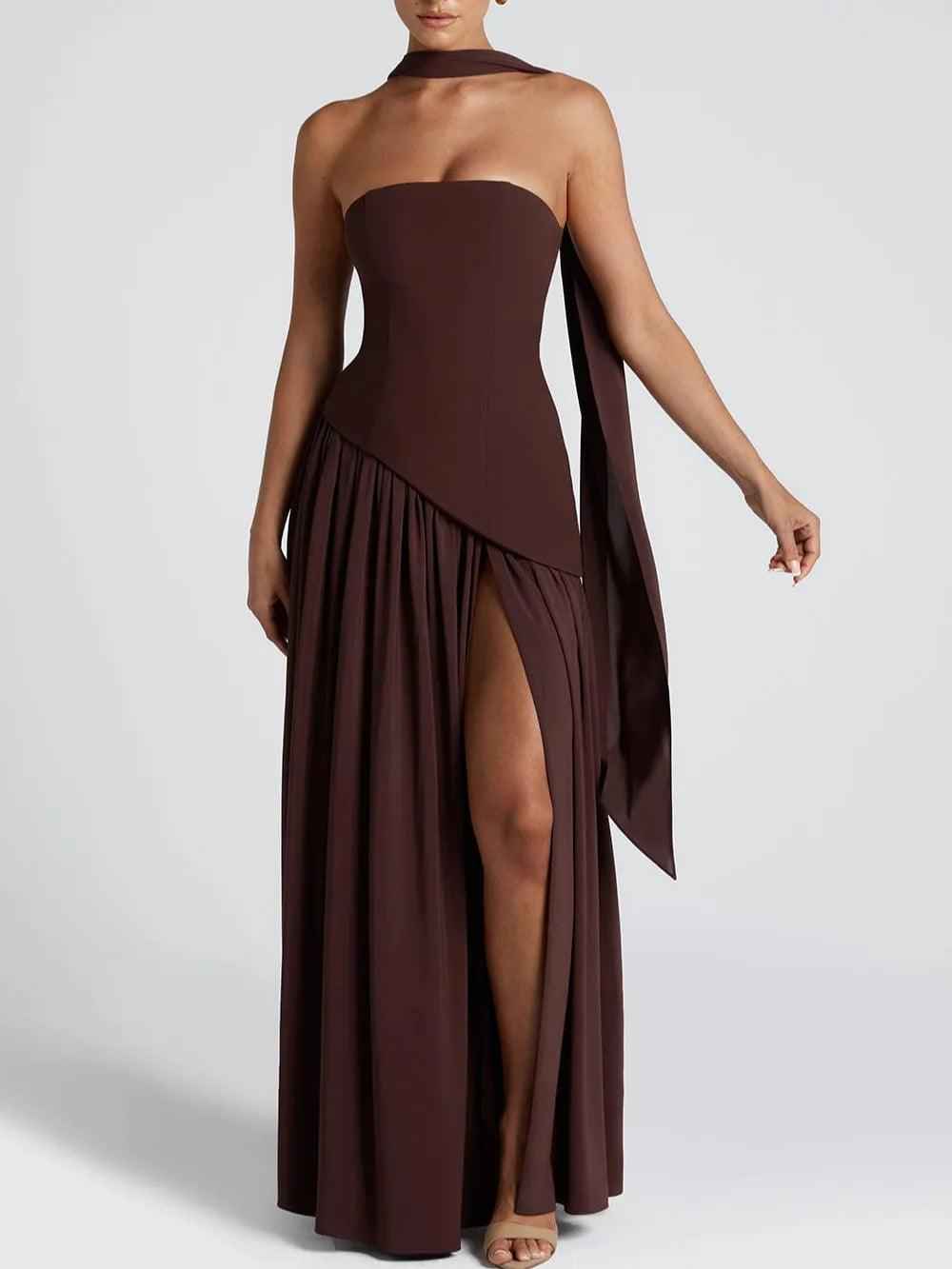 Robe longue fluide fendue femme - Élégante, confortable, sans bretelles avec ruban - - 202505 BEST202507 BEST202509 bretelles Casual Dresses cross-from-marche-lino-15834377748829 Dresses détail femme fente latérale Maxi Dresses New-google Party Dresses robe robe femme ruban SALE Vacation Dresses Wedding Guest Dresses WHZ XH25 - Concept Palermo