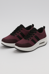 Dames sportschoenen met blokhak en ademend mesh