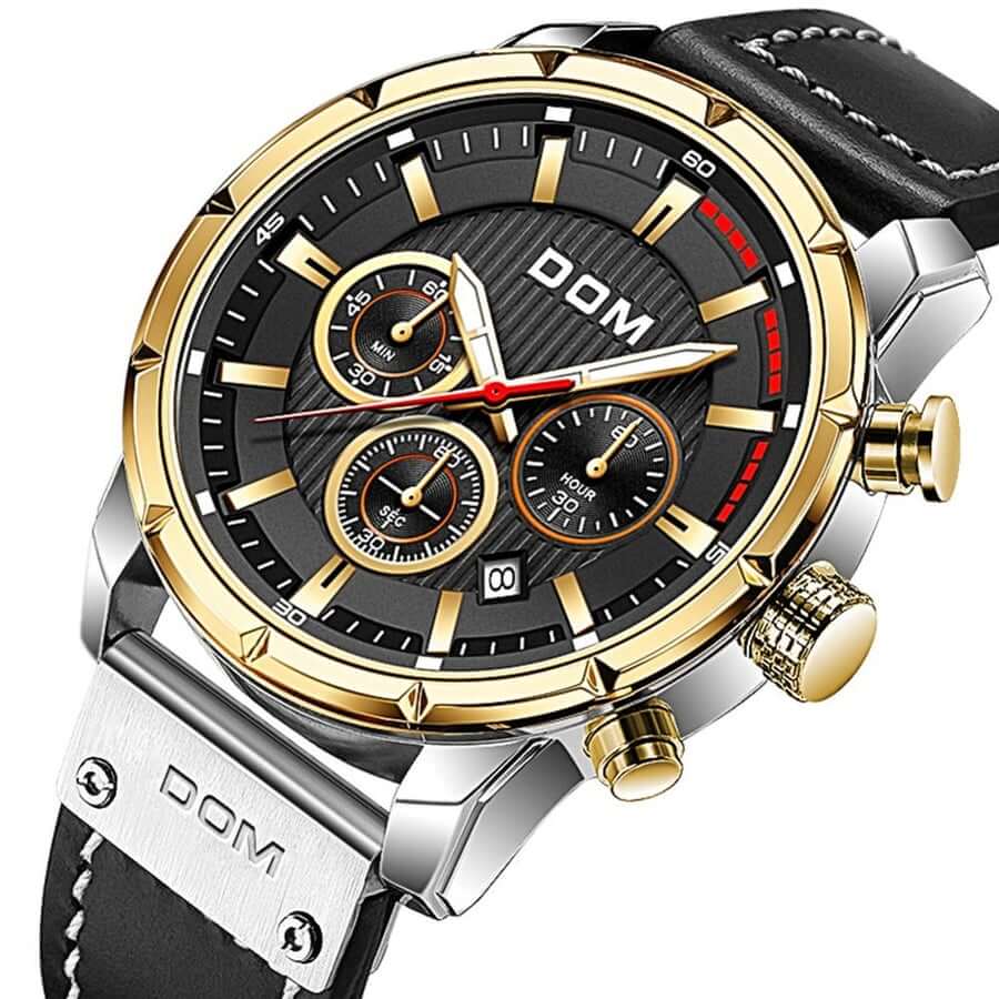 Orologio da Uomo Marrone Oro Rosa - Orologio Sportivo Luminoso