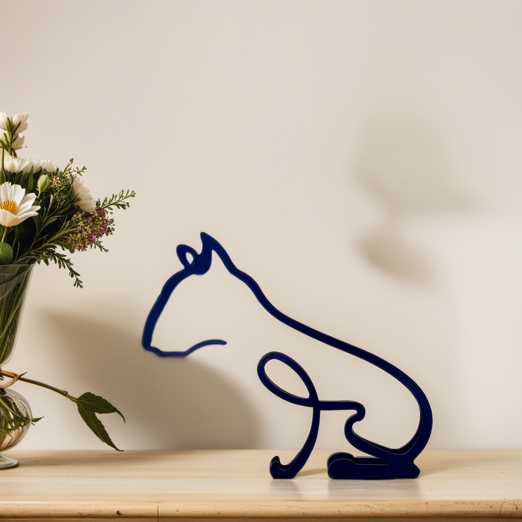 Scultura Astratta Moderna Cane Uomo in Resina, Statua Decorativa Design Unico per Interni - Terrier di Bull - astratte cani home & garden sculture sculture astratte showvariant uomo - Concept Palermo