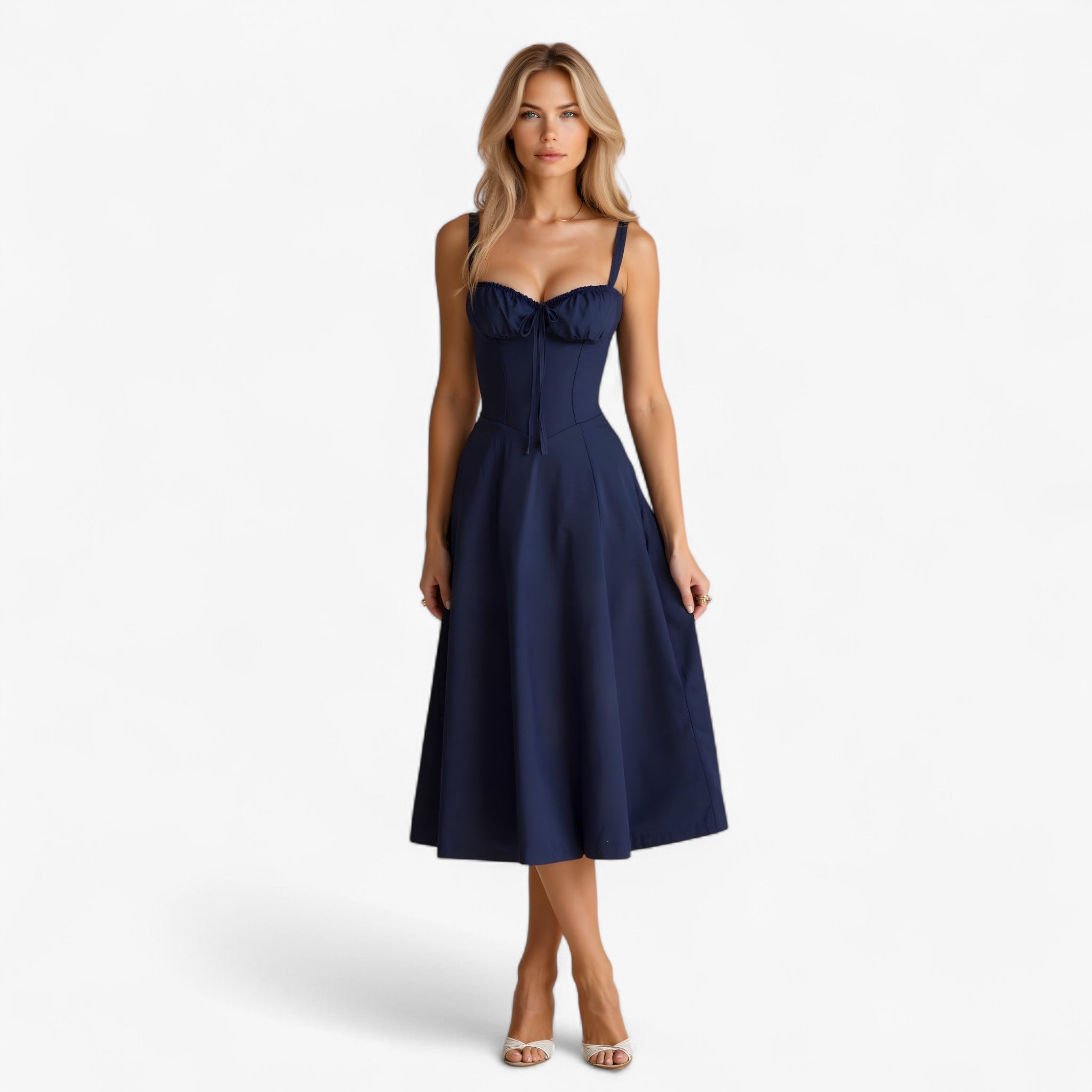 Vestito a vita Donna - Blu marino - donna dresses vestito vestito vita vita - Concept Palermo