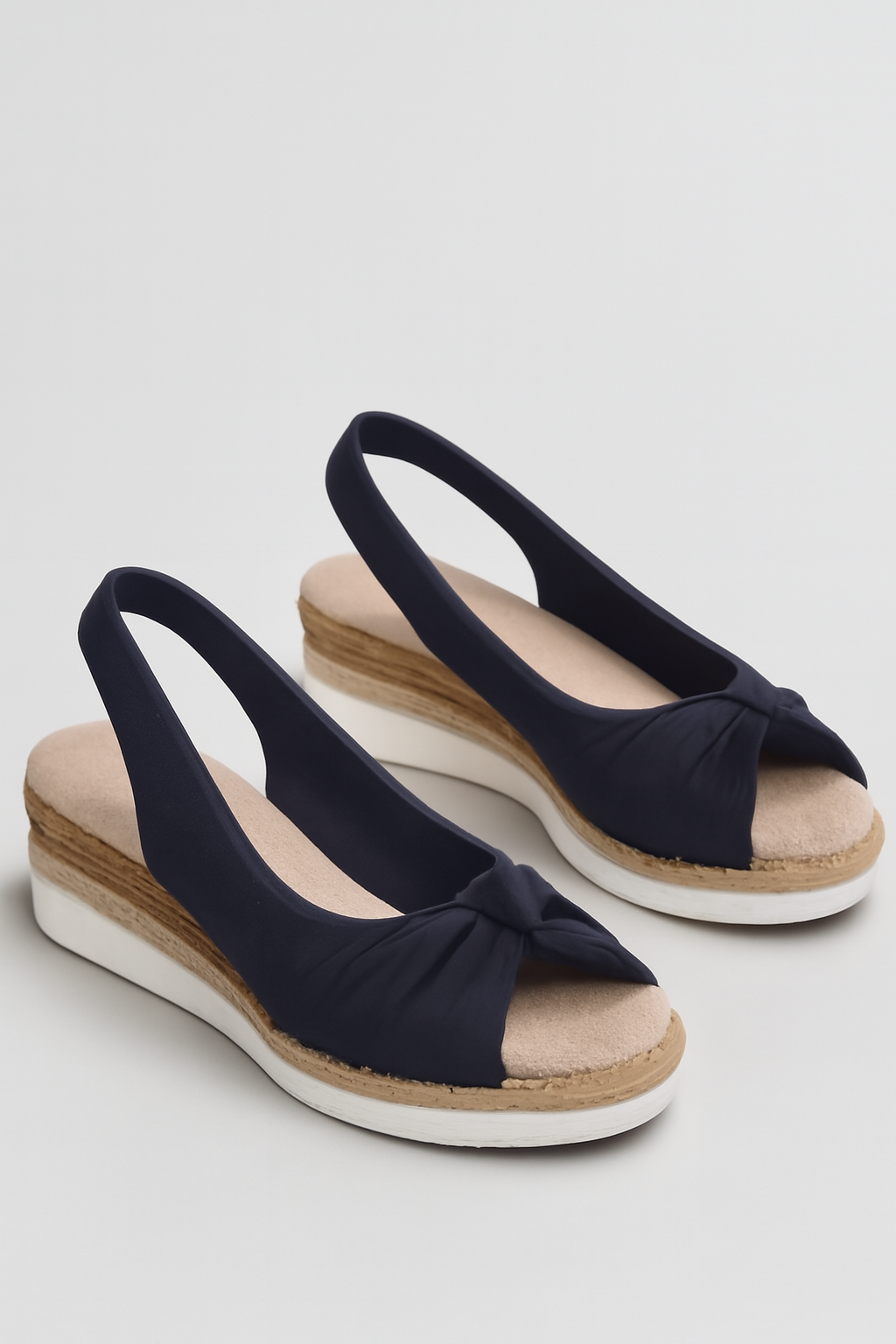 Sandali Donna Estivi con Fiocco in Corda, Comodi e alla Moda - Blu - 100425 110425 comodi corda donna estivi fiocco sandali sandali fiocco sandals shoes women - Concept Palermo