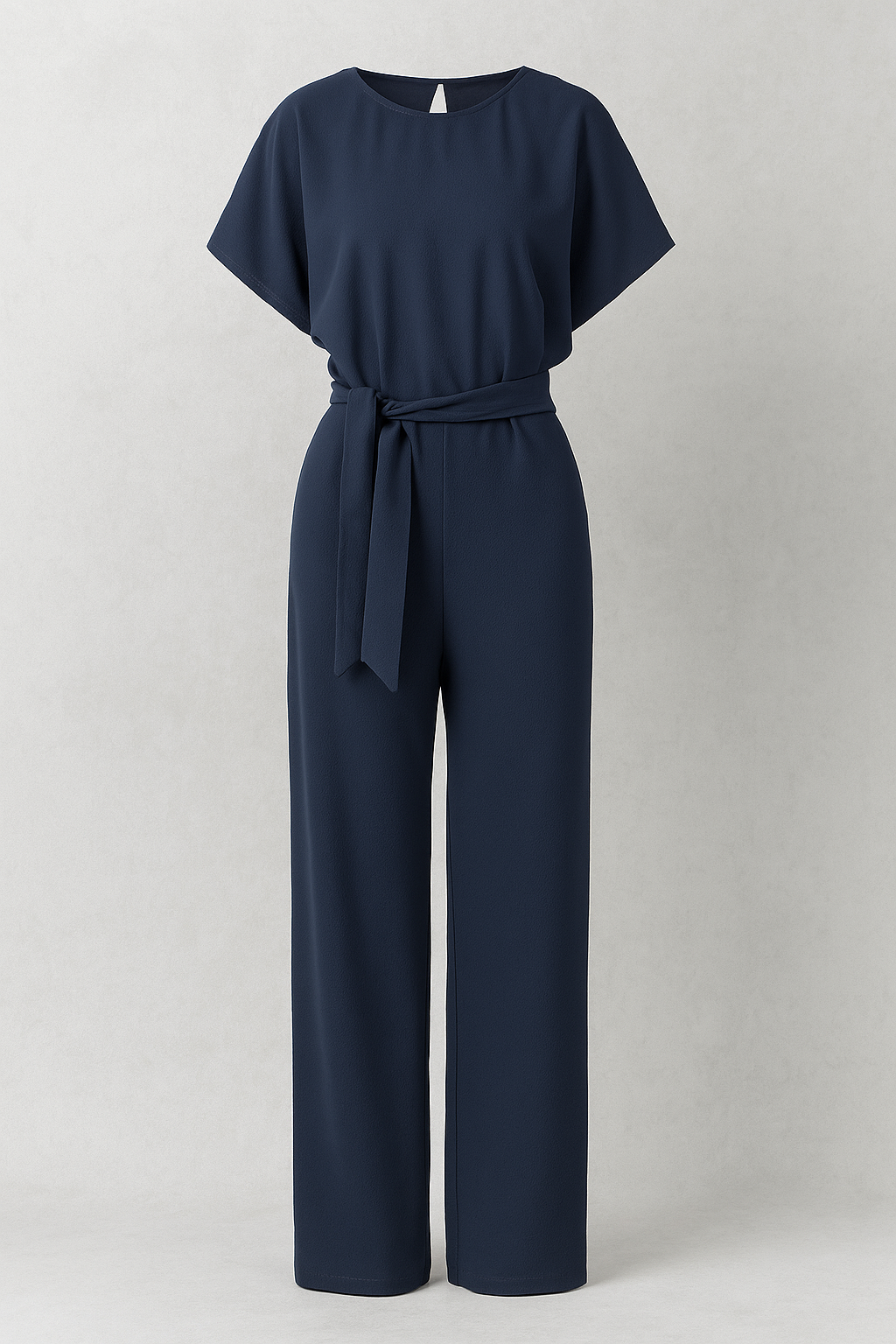 Tuta da donna con pantalone aderente e maniche fluide - Blu scuro - aderente donna fluide maniche one-pieces pantalone simple-and-stylish-jumpsuit-ai tuta tuta donna - Concept Palermo