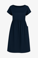 Casual zomerse jurk met zakken en korte mouwen Dames
