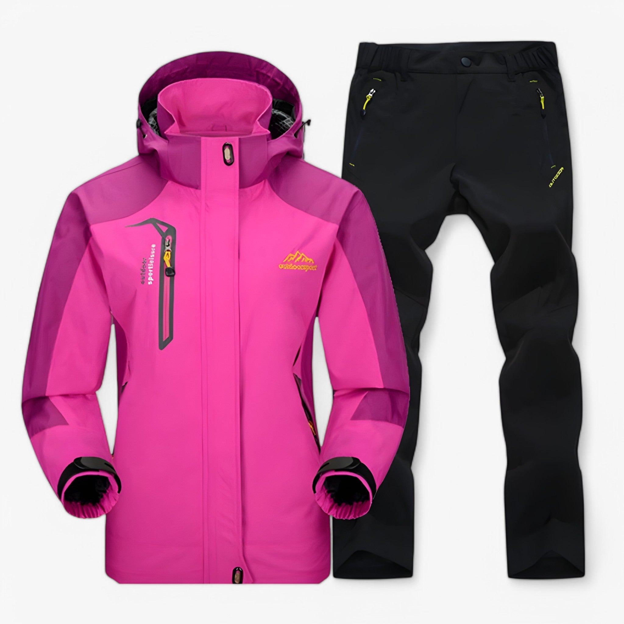 Set da escursionismo impermeabile con giacca e pantaloni Uomo - Rosa nero - escursionismo escursionismo impermeabile giacca hiking set outfit impermeabile jackets and pants men's top clothes pantaloni Unisex uomo - Concept Palermo