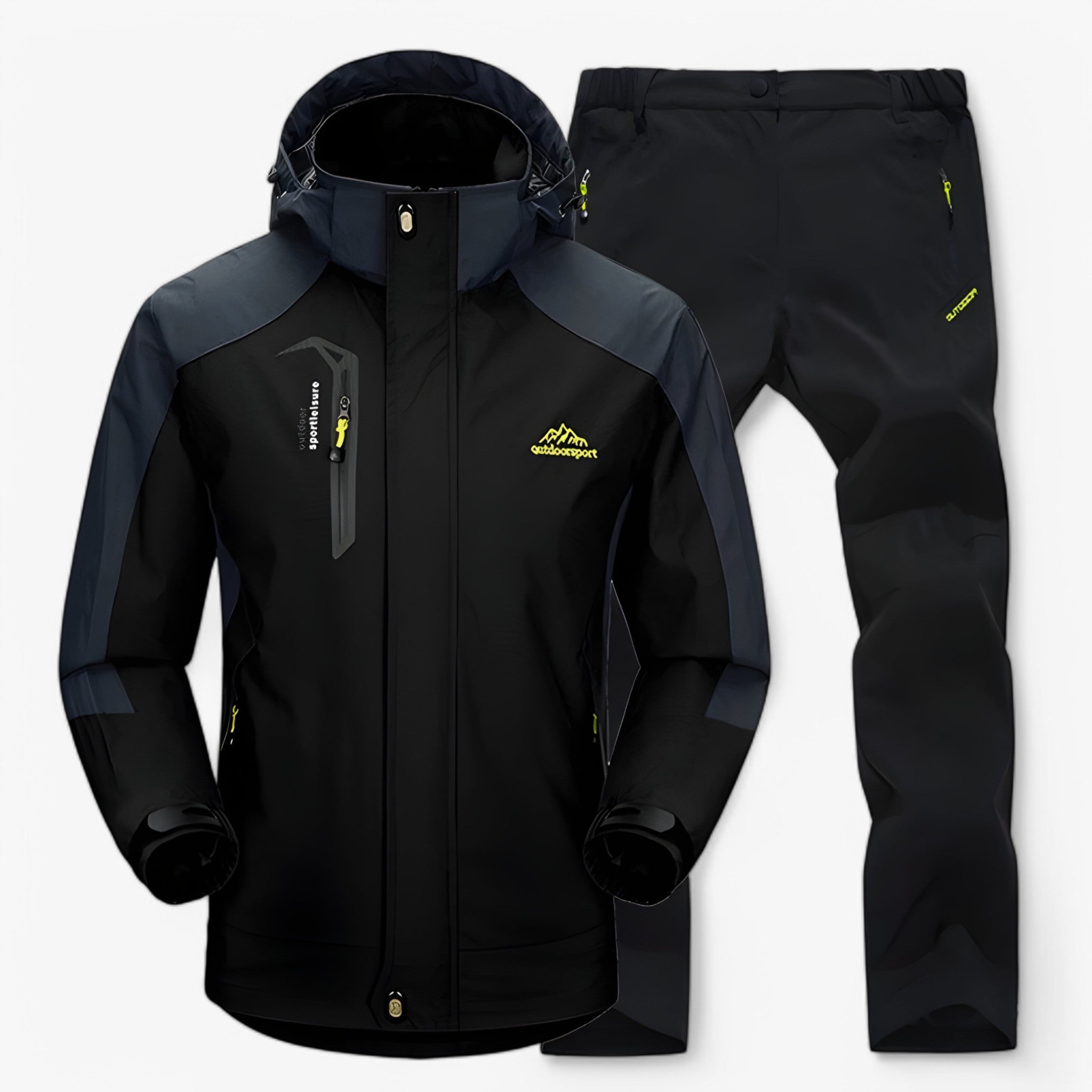 Set da escursionismo impermeabile con giacca e pantaloni Uomo - Nero nero - escursionismo escursionismo impermeabile giacca hiking set outfit impermeabile jackets and pants men's top clothes pantaloni Unisex uomo - Concept Palermo