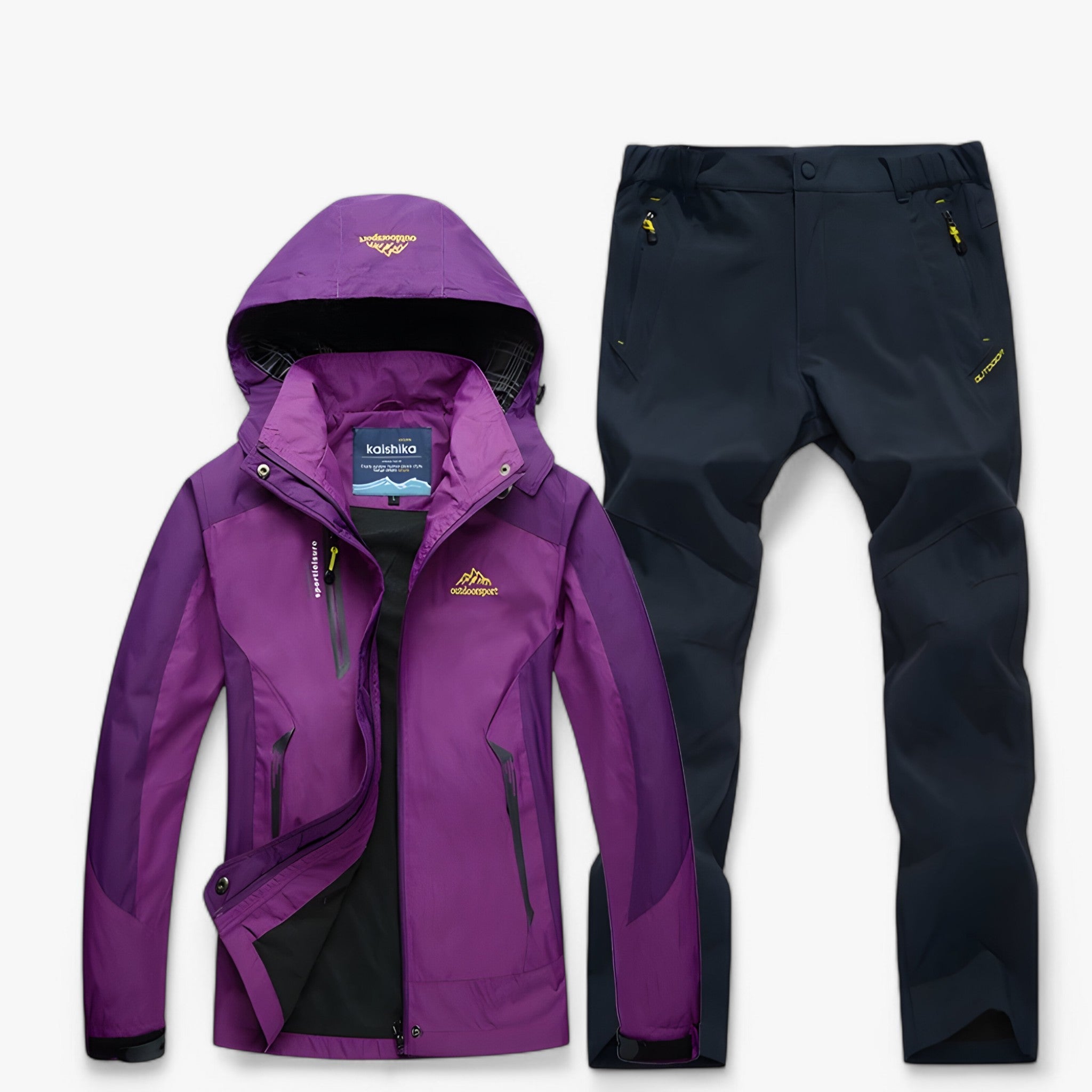 Set da escursionismo impermeabile con giacca e pantaloni Uomo - Viola grigio - escursionismo escursionismo impermeabile giacca hiking set outfit impermeabile jackets and pants men's top clothes pantaloni Unisex uomo - Concept Palermo