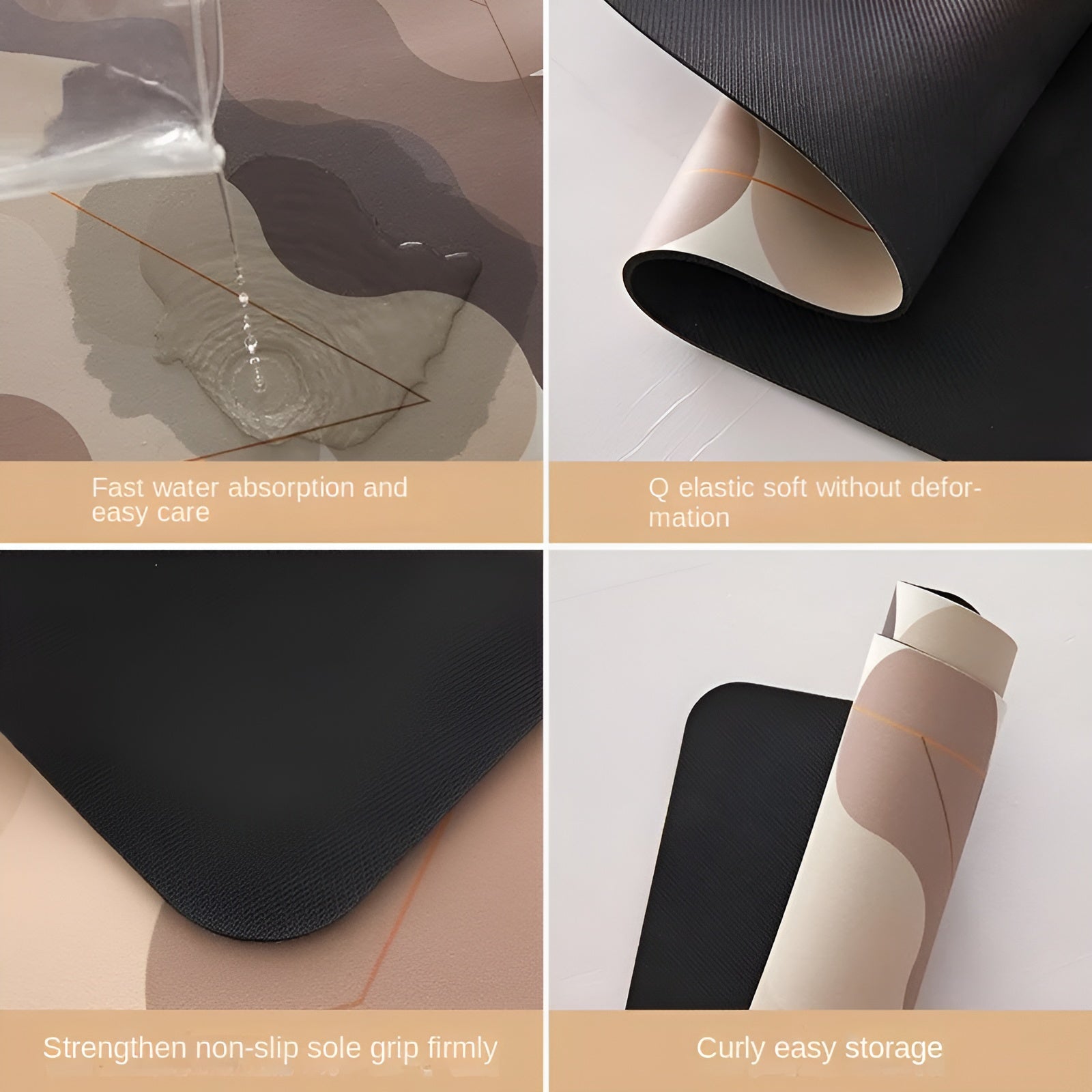 Tappeto Cucina Antiscivolo Grigio Scuro 60x180cm - Lavabile, Ultra Assorbente - - Anti slip mat antiscivolo Bathroom Mats comfy mat cucina elegant mat high quality mat kitchen & dining mat parafango smart mat superassorbente tappeto tappeto parafango - Concept Palermo