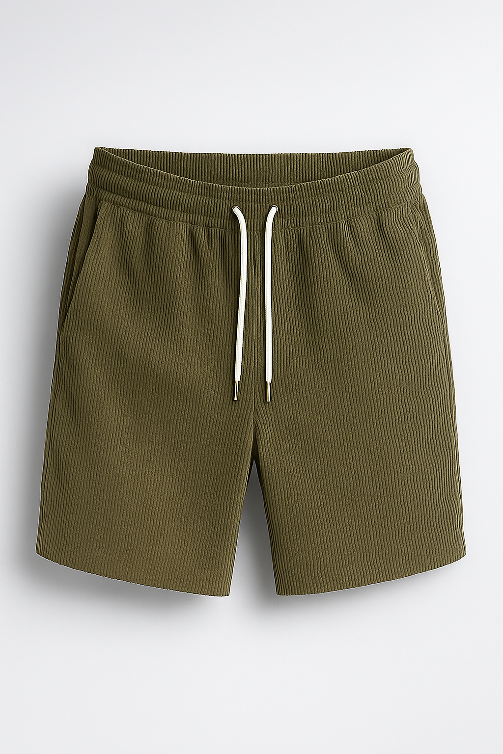 Pantaloncini casual in velluto con coulisse Pelle Uomo - Verde oliva - casual coulisse milanie | pantaloncini casual in velluto con coulisse - €25 pantaloncini pantaloncini casual pelle short Summer shorts uomo velluto - Concept Palermo