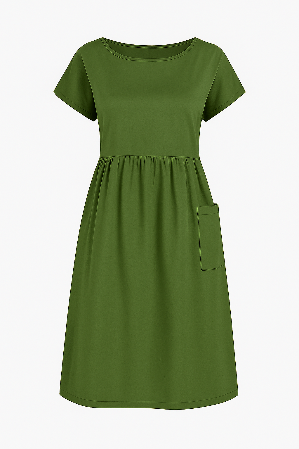 Vestito Estivo Donna Casual con Tasche, Abito Lungo Morbido in Cotone per Spiaggia - Esercito Verde - casual cute summer dress donna Dresses estivo female dress tasche vestito vestito estivo - Concept Palermo