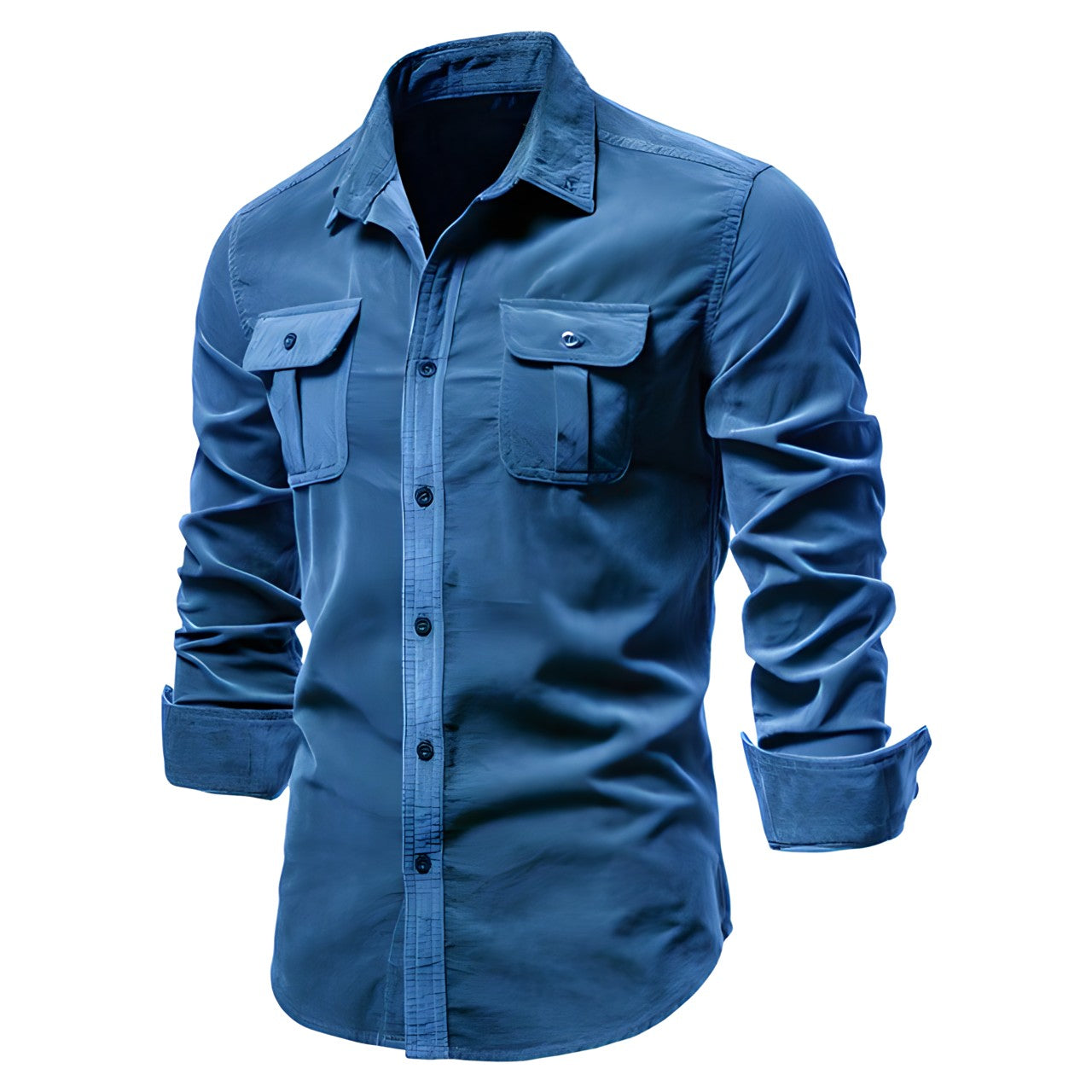Camicia Uomo Maniche Lunghe - Tasche Petto, Stile Versatile