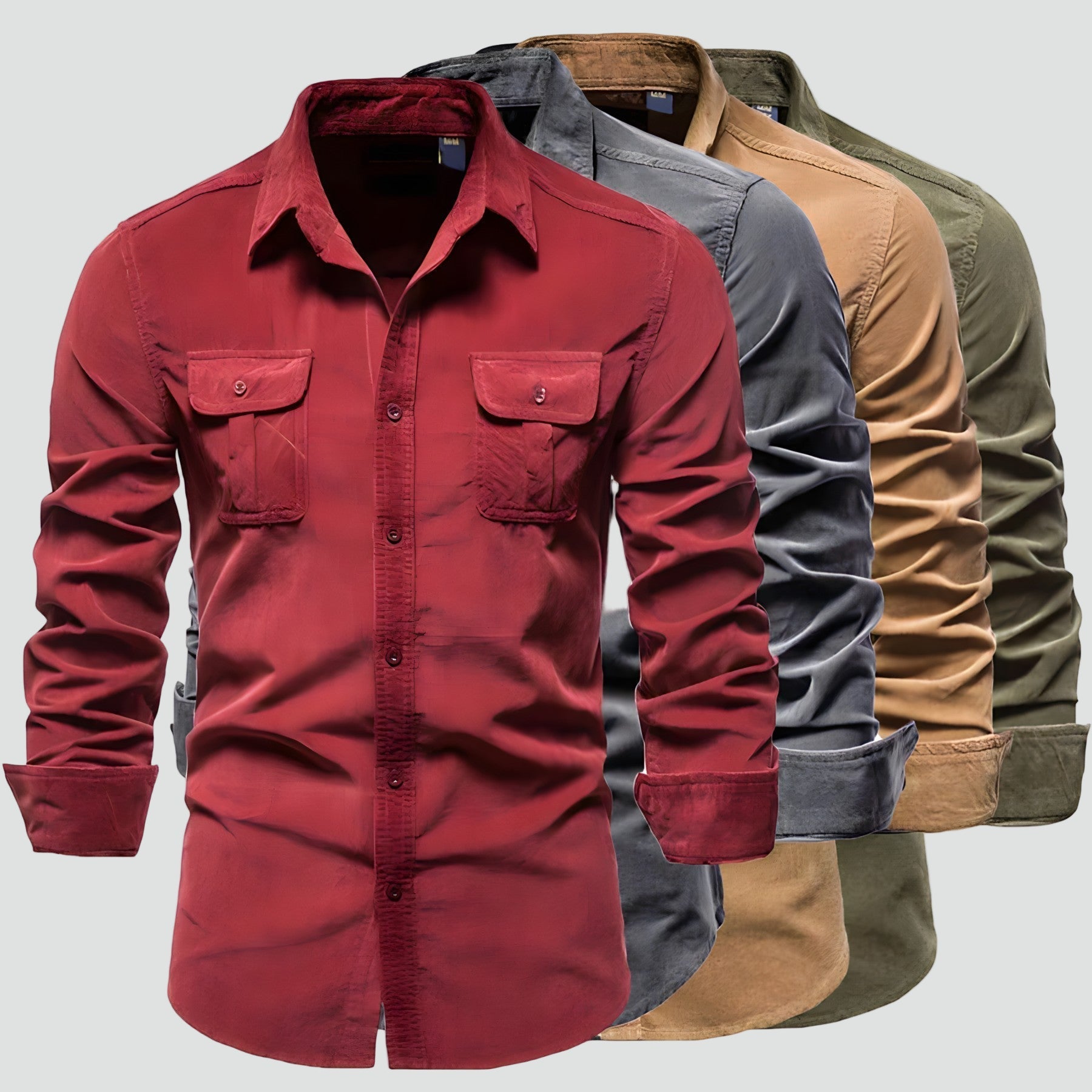 Camicia Uomo Maniche Lunghe - Tasche Petto, Stile Versatile