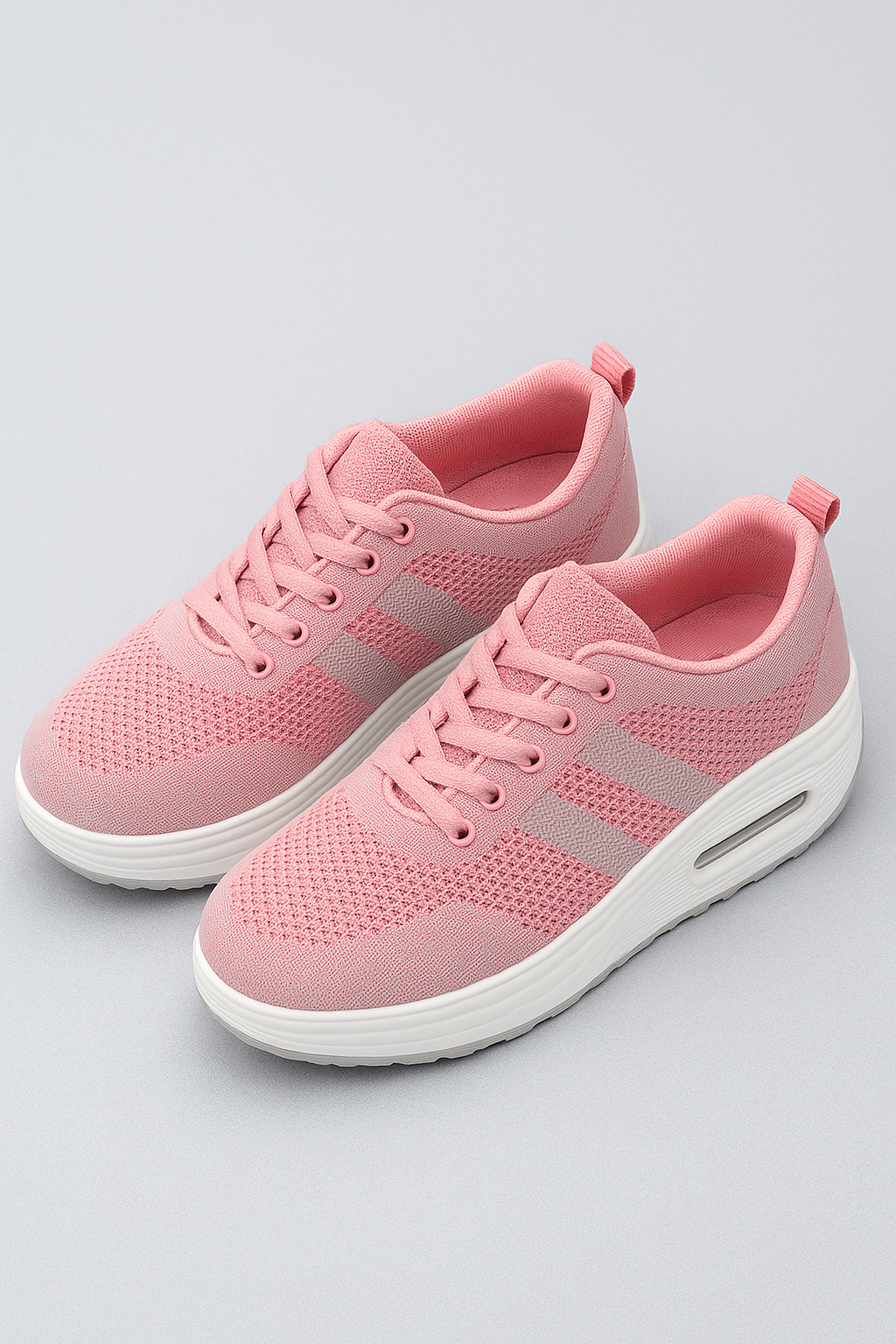 Scarpe sportive da donna con tacco a blocco e mesh traspirante - Rosso - blocco donna mesh scarpe scarpe sportive schoenen shoes sport sportive tacco - Concept Palermo