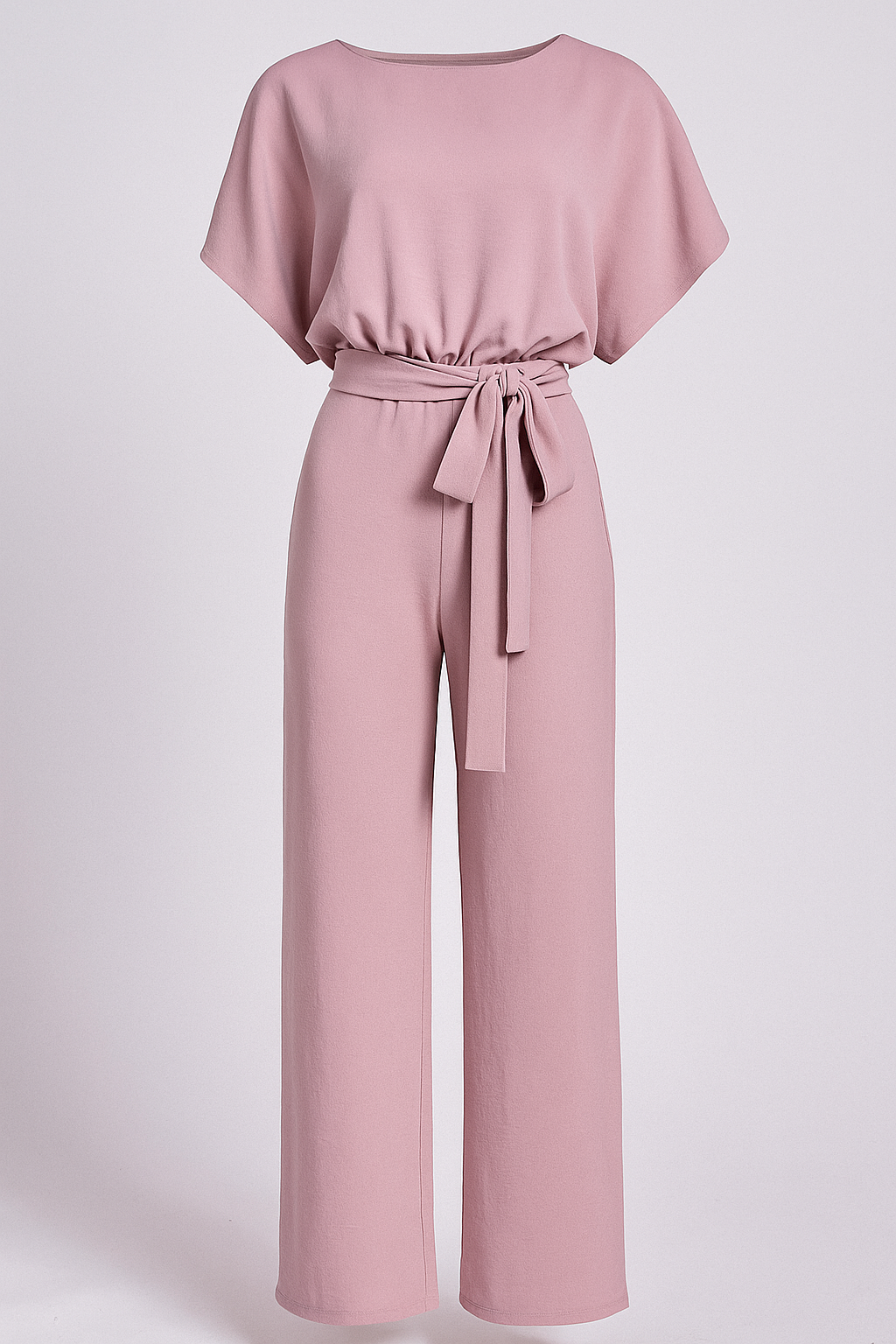 Tuta da donna con pantalone aderente e maniche fluide - Rosa - aderente donna fluide maniche one-pieces pantalone simple-and-stylish-jumpsuit-ai tuta tuta donna - Concept Palermo
