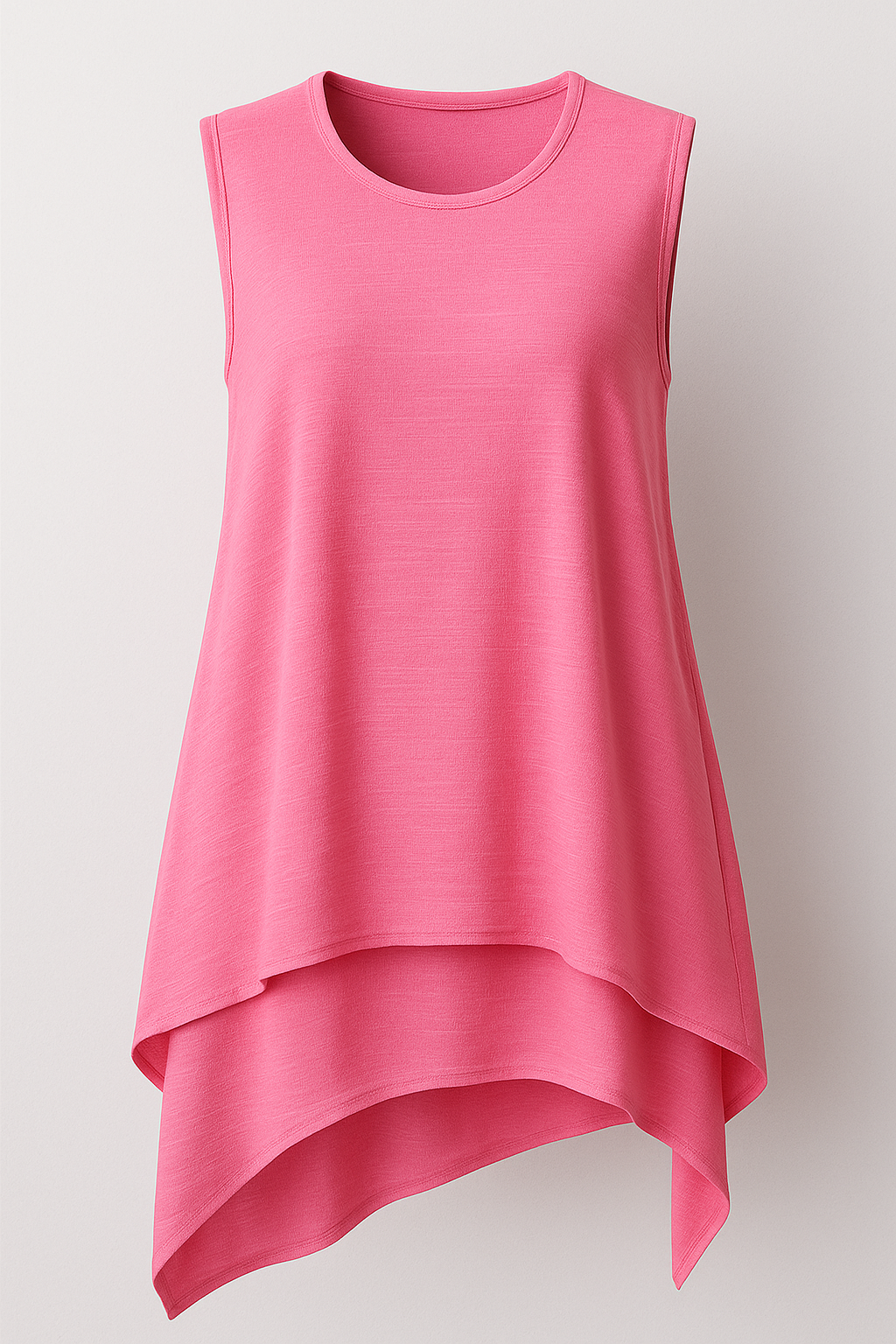 Top Donna Asimmetrico Fluido Nero Elegante Senza Maniche S-XL - Rosa - asimmetrica fluida maniche maniche asimmetrica women's top clothes - Concept Palermo