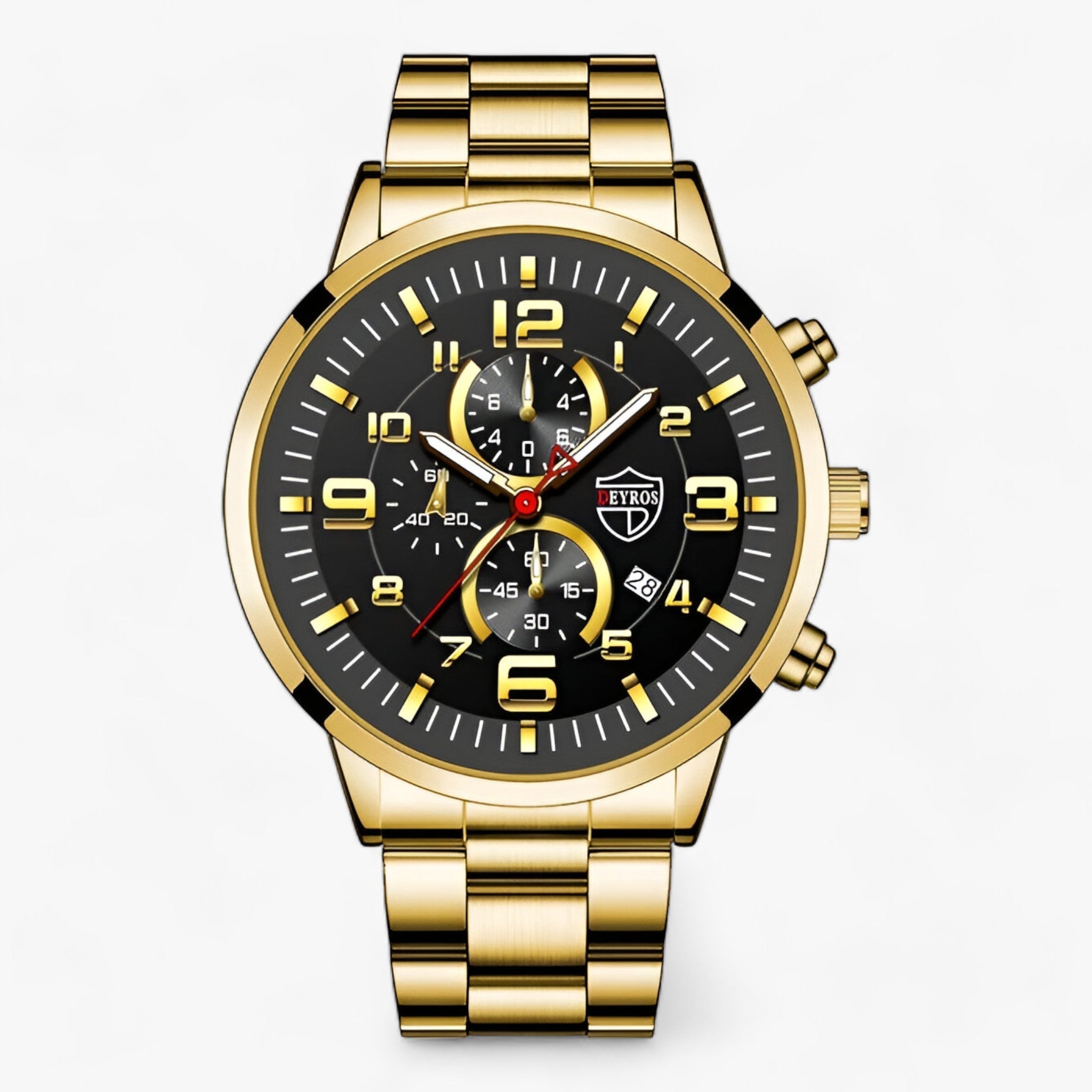 Orologio Uomo UR Elegante Argento Acciaio Inox, Impermeabile 5ATM, Vetro Zaffiro - Oro Nero - acciaio combinazione funzionalità men stile uomo watches - Concept Palermo