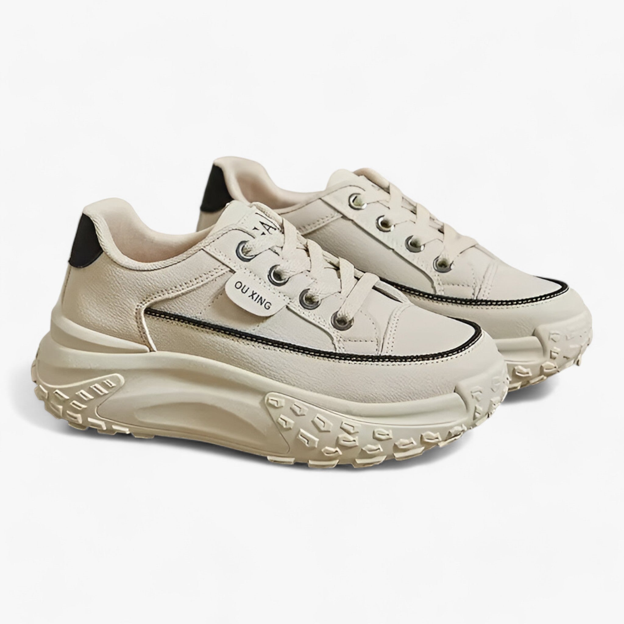 Sneakers Retro con Piattaforma - Eleganza Versatile per uno Stile Unico Donna - Kaki - donna eleganza piattaforma retro shoes Shoes women sneakers sneakers retro stile - Concept Palermo