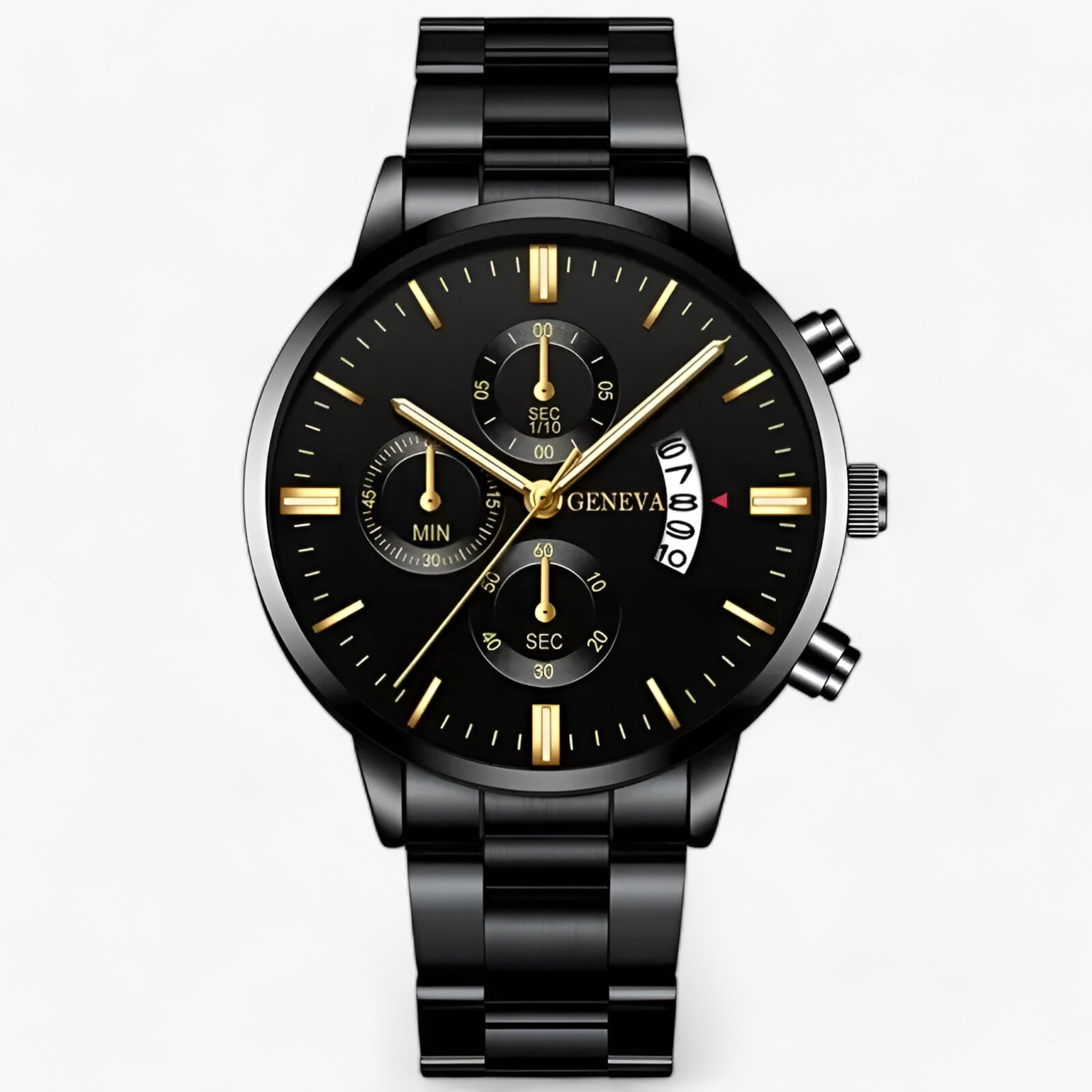 Orologio al quarzo - Misurazione del tempo moderna con un tocco di stile Nero Acciaio Uomo Oro - - acciaio men misurazione moderna orologio orologio quarzo quarzo stile tempo - Concept Palermo