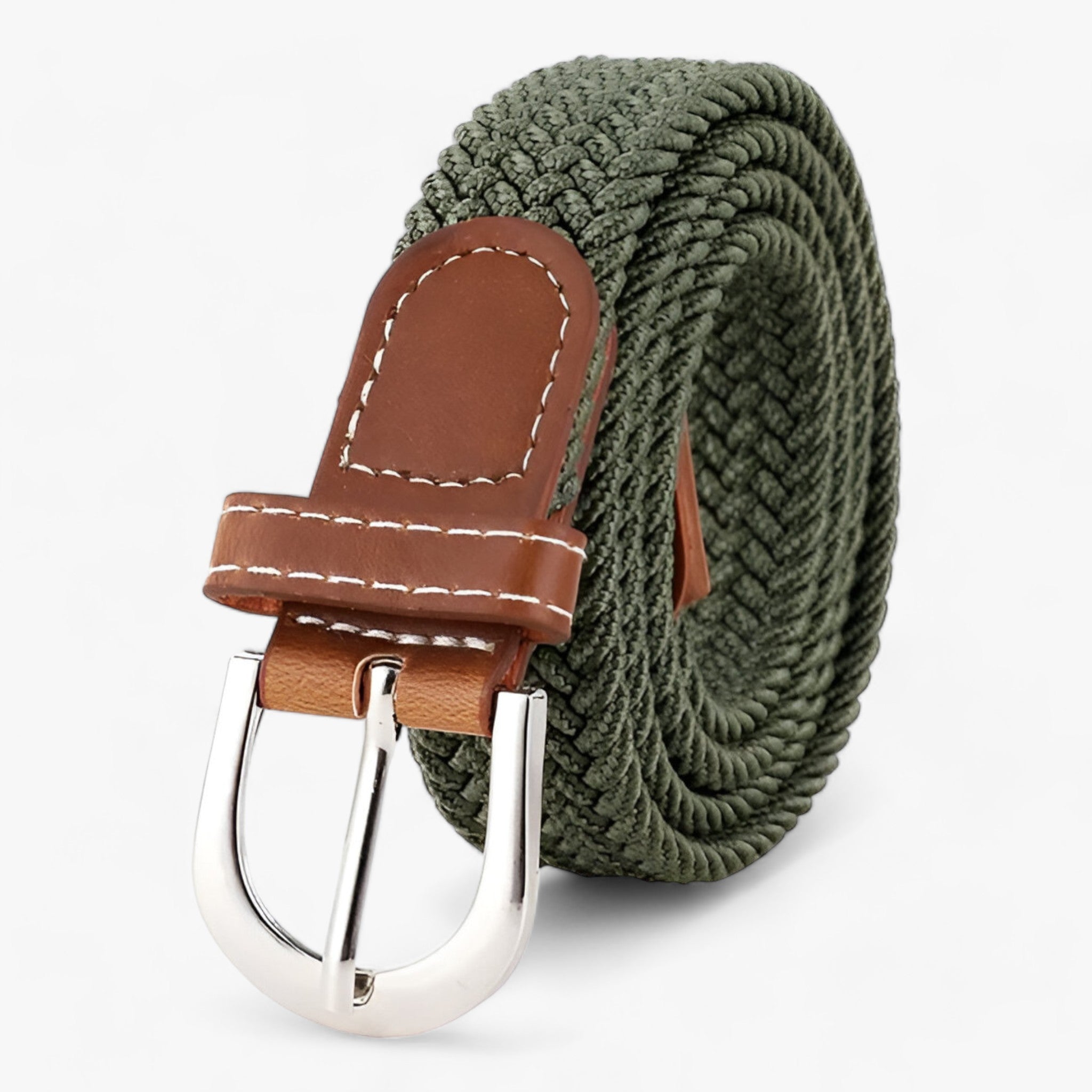Cintura elastica intrecciata - Confortevole ed - Verde oliva 105CM - 2.5cm ADULT Belts Casual cintura cintura elastica confortevole elastica intrecciata Knitted Solid WOMEN women's belt - Concept Palermo