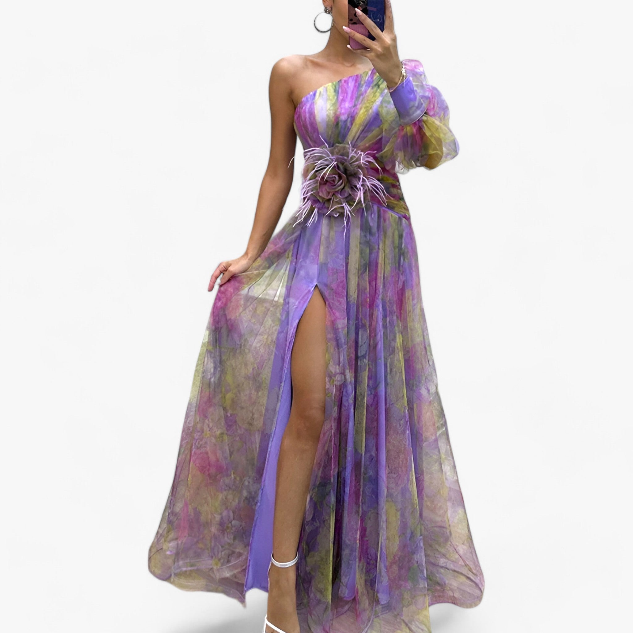 Abito a maniche lunghe - Eleganza di stile per ogni occasione Donna - Viola S - abito abito maniche donna dresses eleganza lunghe maniche occasione - Concept Palermo