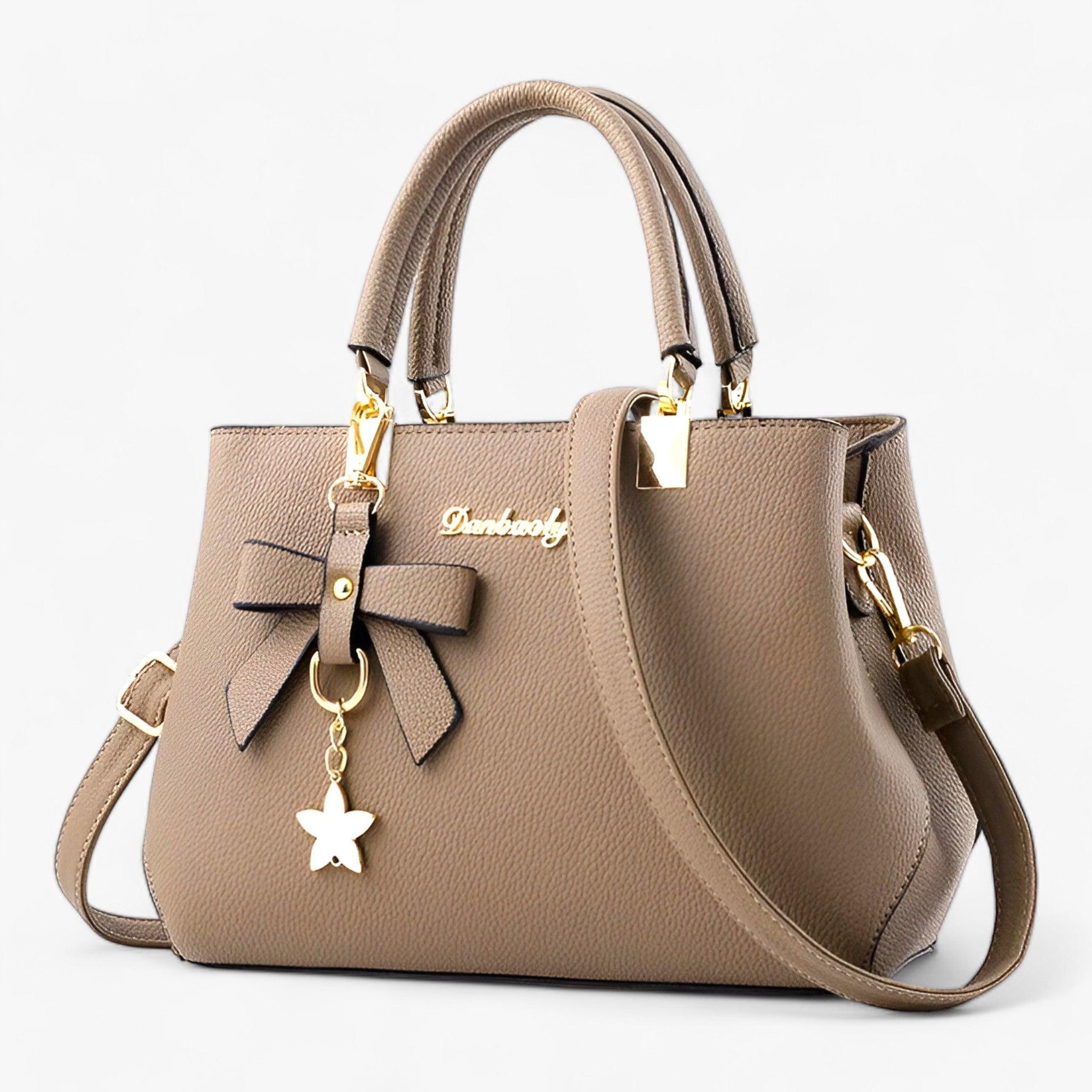Borsa a Tracolla Donna Piccola Nera in Vera Pelle Italiana, Chiusura Magnetica Elegante - Cachi 28cmx11cmx19cm - bags borsa borsa tracolla carriera donne quotidiano tracolla woman women women bag women bags Womens - Concept Palermo