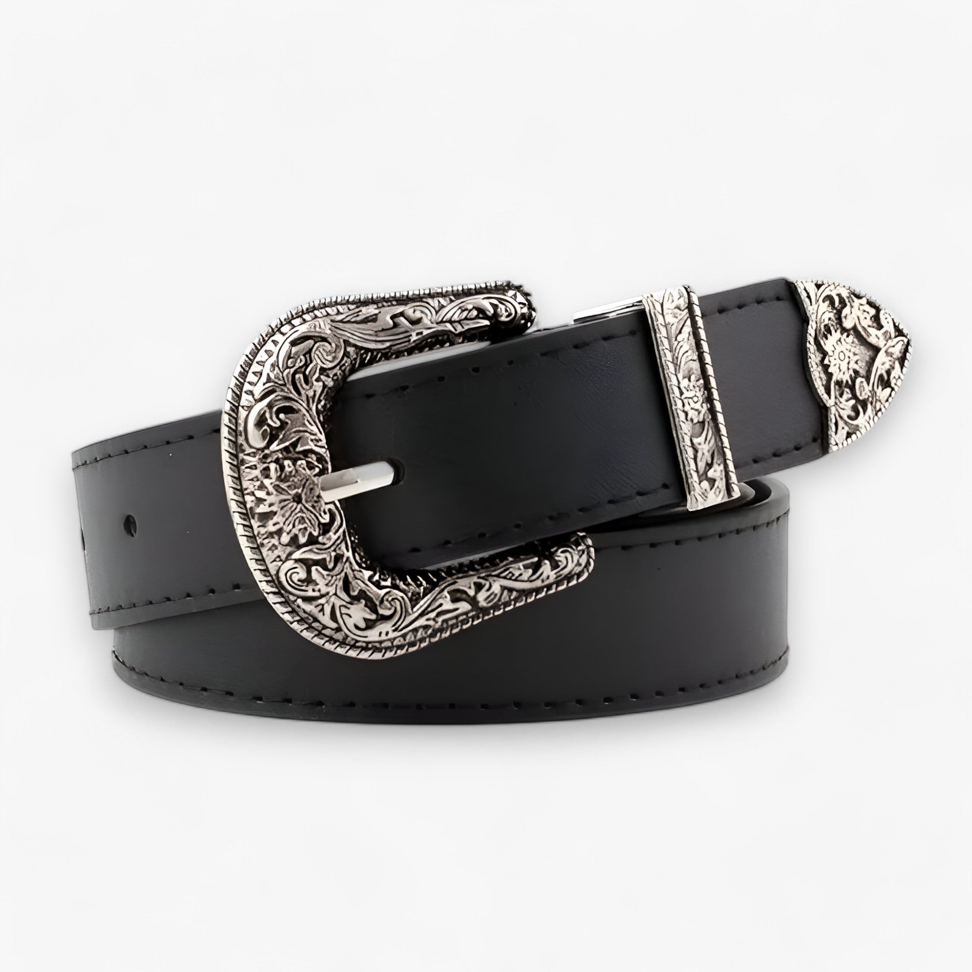 Cintura in pelle a stiletto - Stile vintage e durabilità Uomo - Nero 2.8 cm - BELTS cintura cintura pelle durabilità Metal moda pelle stile stiletto uomo vintage WOMEN womens belt womens fashion - Concept Palermo
