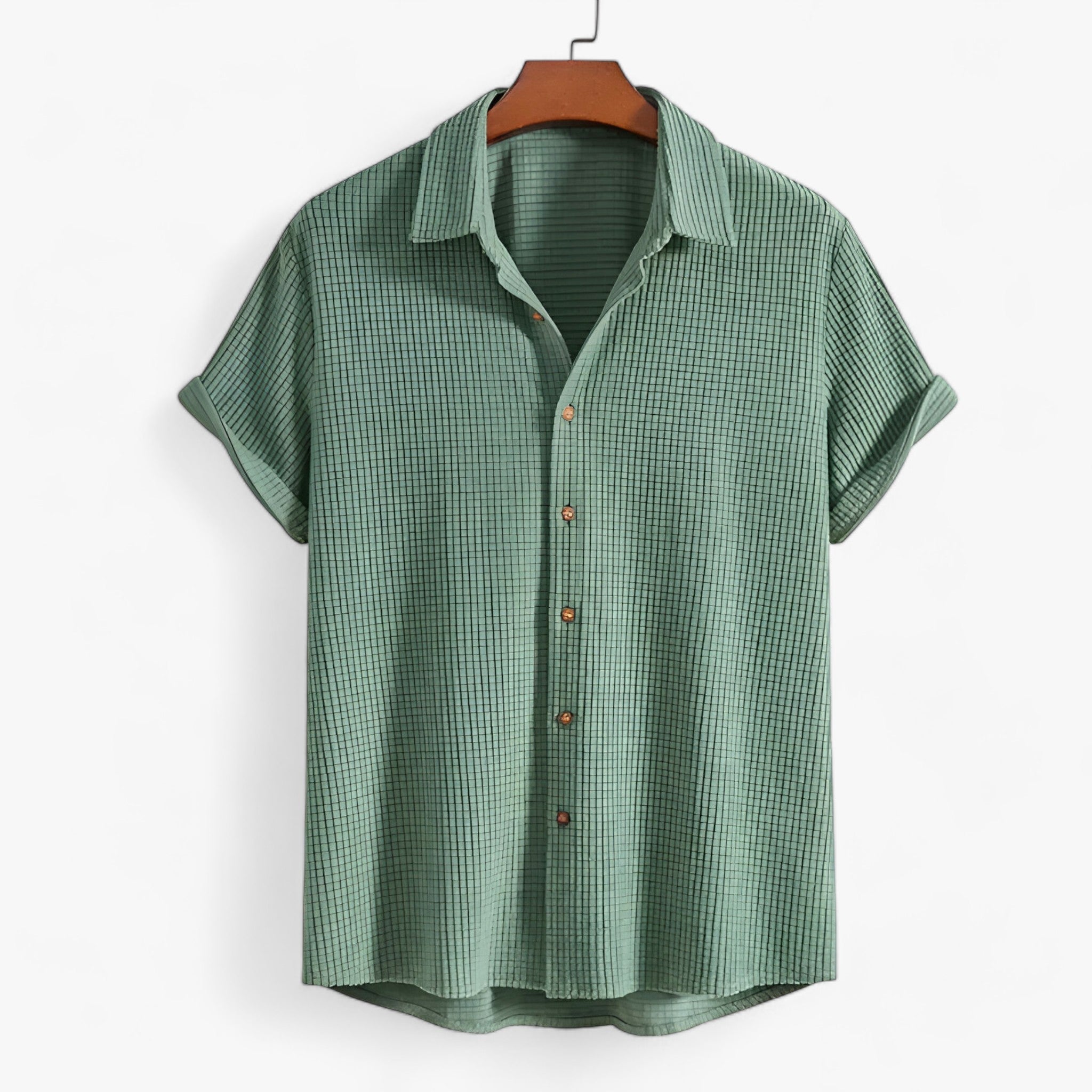 Camicia Estiva Solare - Leggera e Casual per un Comfort Ottimale Uomo - Verde militare - camicia camicia estiva casual comfort estiva leggera men men's top clothes ottimale - Concept Palermo