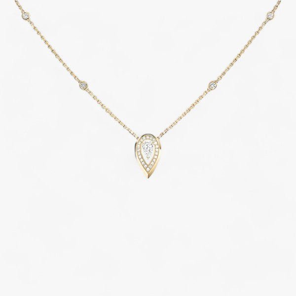 Collana con gocce d'acqua brillanti - Eleganza in ogni goccia Lana - Oro - 3.1g 925 acqua brillanti Classic collana collana gocce eleganza Fine GDTC gocce goccia jewelry Mainland China PENDANTS silver Sterling Water Drop YES Zircon - Concept Palermo