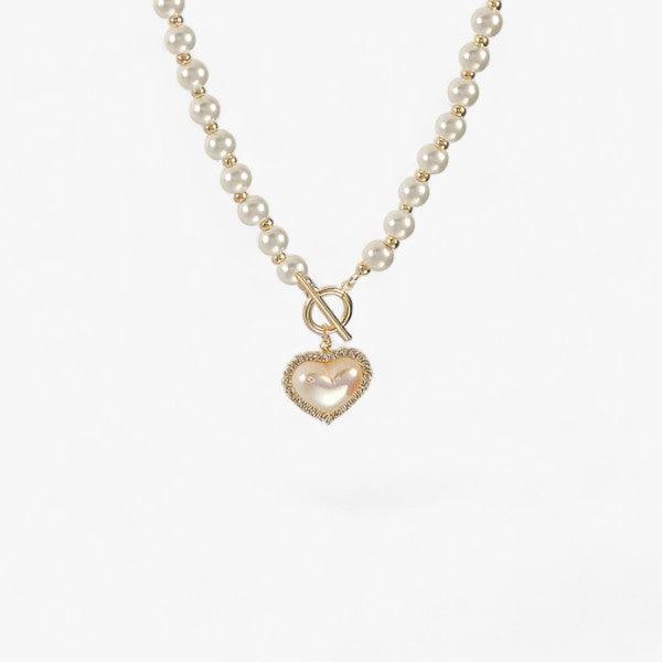 Collana Clavicula da donna - per gioielli da festa Lana - Cuore - All Compatible alloy clavicula collana collana clavicula creamy white donna fashion festa gioielli HEART heart-shaped Hubei Japan and South Korea jewelry lana Link Chain necklace NECKLACES Party PEARL Pearl chain Pendant Necklaces Perfectly Round Simulated-pearl TRENDY Women YIYUEQIANLI Zinc alloy - Concept Palermo