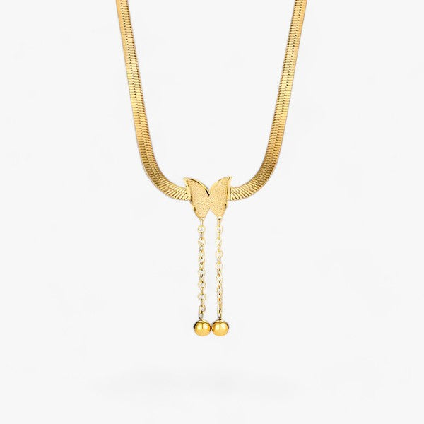 Collana con ciondolo a farfalla - Stile e fascino in un unico gioiello Acciaio Donna Lana - Oro - 40+5cm acciaio All Compatible Butterfly Butterfly pendant ciondolo Classic collana collana ciondolo donna elegant womens necklaces farfalla fascino fashion gioiello Gold Hubei Light luxury style Mainland China Metal NECKLACES party Pendant Necklaces silver Snake Chain Stainless Steel stainless steel necklace Women YIYUEQIANLI - Concept Palermo