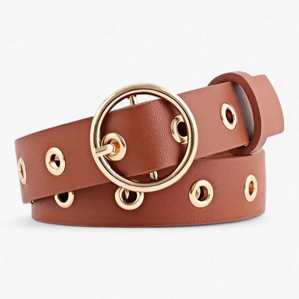 Cintura da donna con fibbia rotonda - CASTANO - 2.6cm 4cm ADULT Belt RZ19102604 Belts cintura cintura donna donna fashion fibbia Guangdong Mainland China MOONBIFFY PU rotonda Solid WOMEN women's belt X802 - Concept Palermo