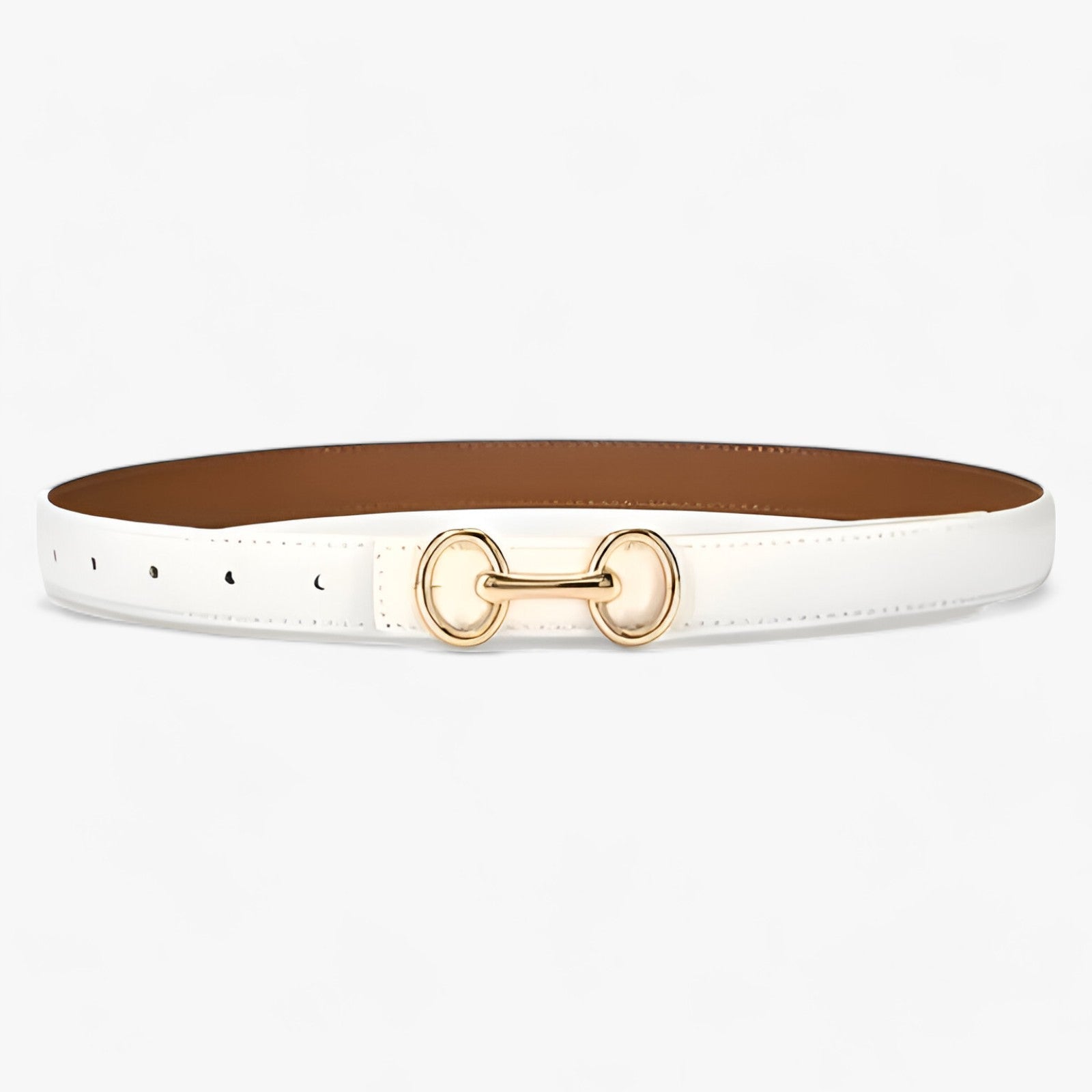 Cintura Donna in Vera Pelle Nera/Marrone – Elegante, Versatile per Ogni Occasione - Bianco - 2.4cm ADULT Belts cintura cintura pelle cowskin donna fashion Mainland China occasione ogni pelle Solid versatile WOMEN women's belt Zhejiang - Concept Palermo