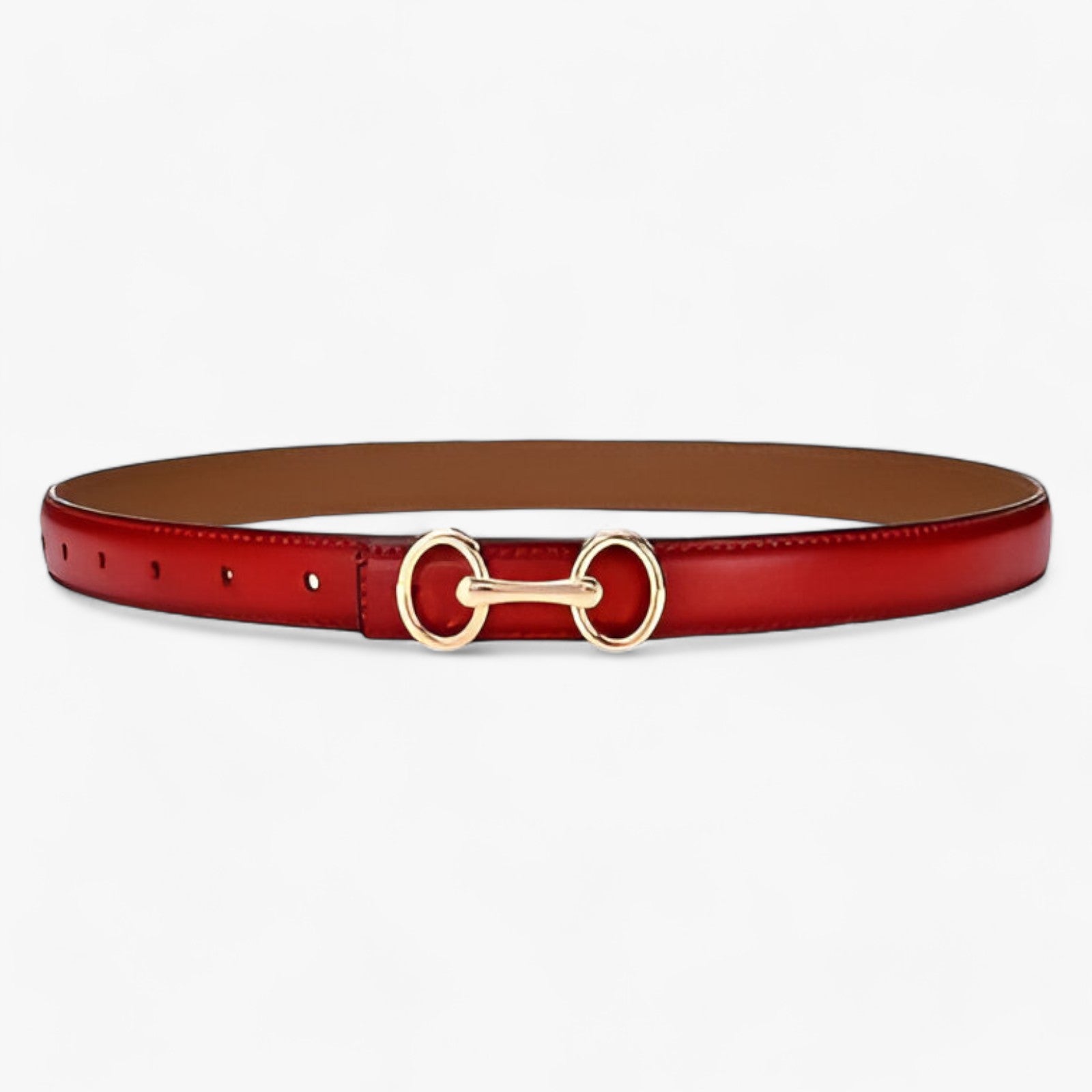 Cintura Donna in Vera Pelle Nera/Marrone – Elegante, Versatile per Ogni Occasione - Rosso - 2.4cm ADULT Belts cintura cintura pelle cowskin donna fashion Mainland China occasione ogni pelle Solid versatile WOMEN women's belt Zhejiang - Concept Palermo