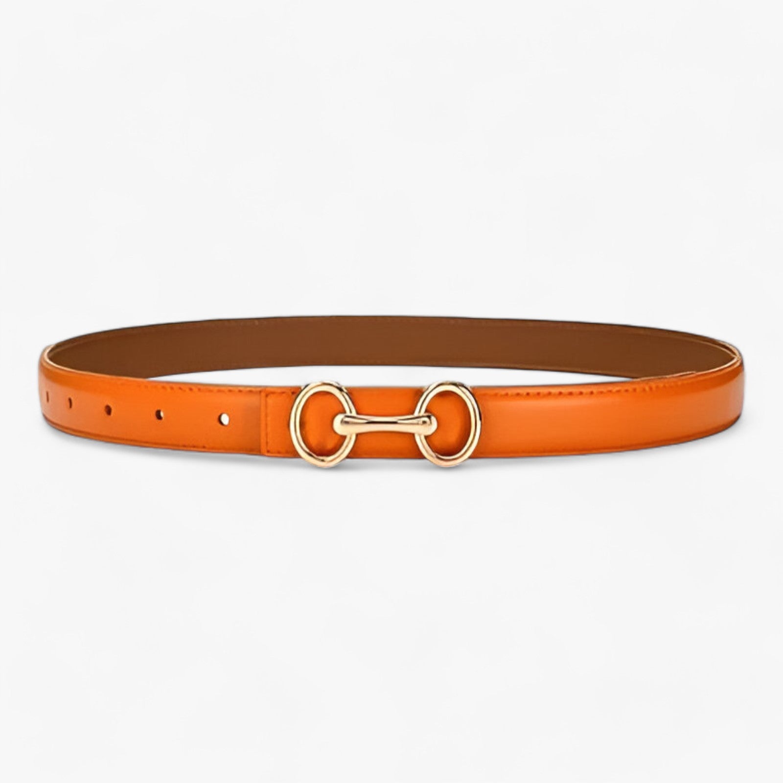 Cintura Donna in Vera Pelle Nera/Marrone – Elegante, Versatile per Ogni Occasione - Arancione - 2.4cm ADULT Belts cintura cintura pelle cowskin donna fashion Mainland China occasione ogni pelle Solid versatile WOMEN women's belt Zhejiang - Concept Palermo