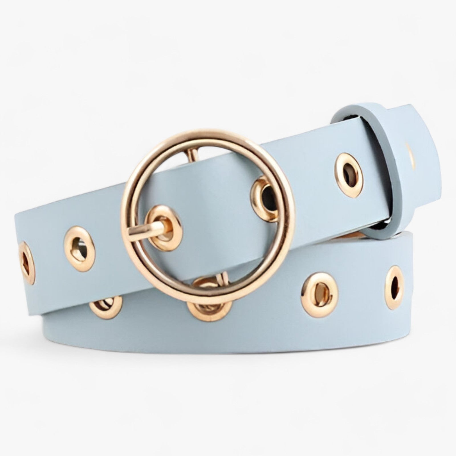 Cintura da donna con fibbia rotonda - BLU - 2.6cm 4cm ADULT Belt RZ19102604 Belts cintura cintura donna donna fashion fibbia Guangdong Mainland China MOONBIFFY PU rotonda Solid WOMEN women's belt X802 - Concept Palermo