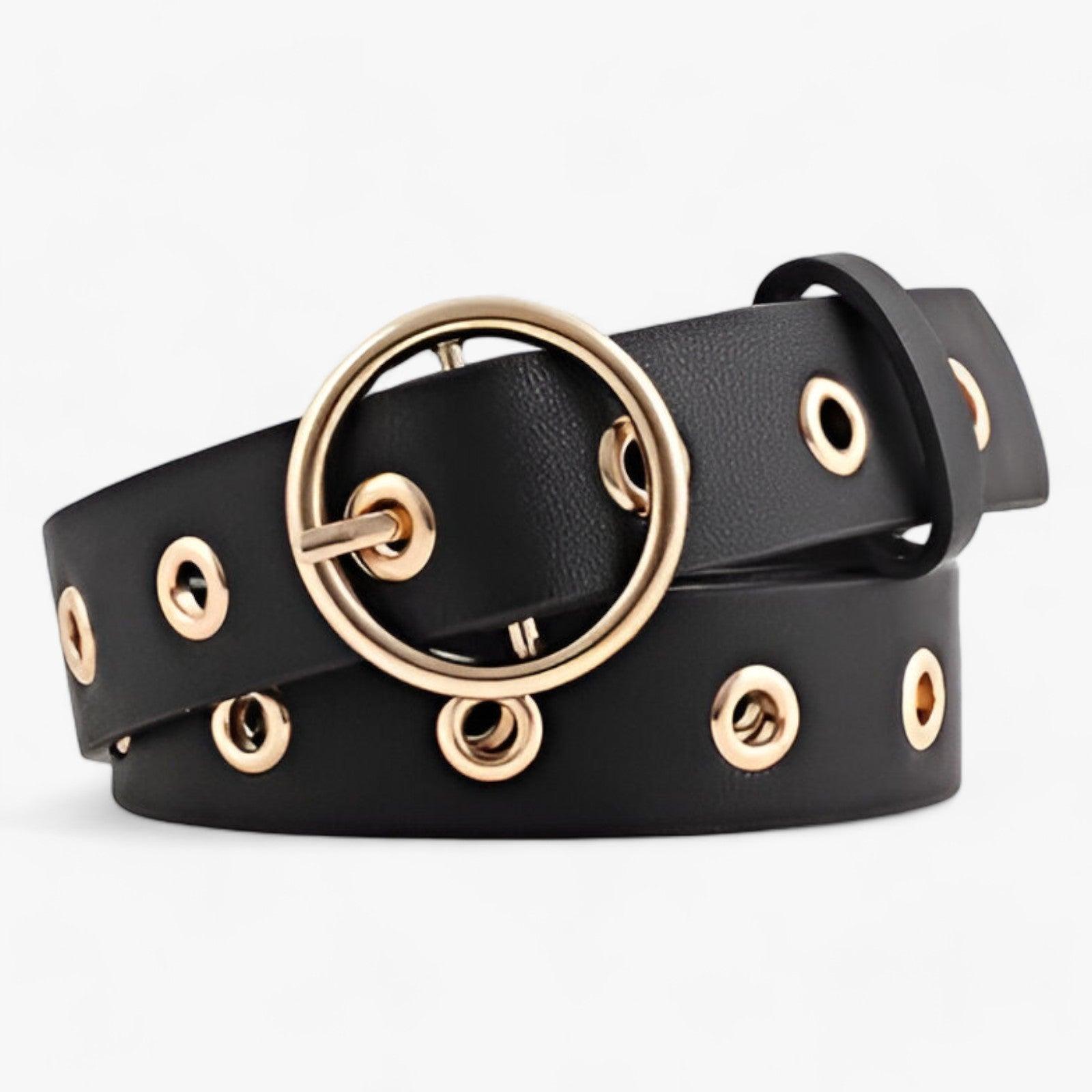 Cintura da donna con fibbia rotonda - NERO - 2.6cm 4cm ADULT Belt RZ19102604 Belts cintura cintura donna donna fashion fibbia Guangdong Mainland China MOONBIFFY PU rotonda Solid WOMEN women's belt X802 - Concept Palermo