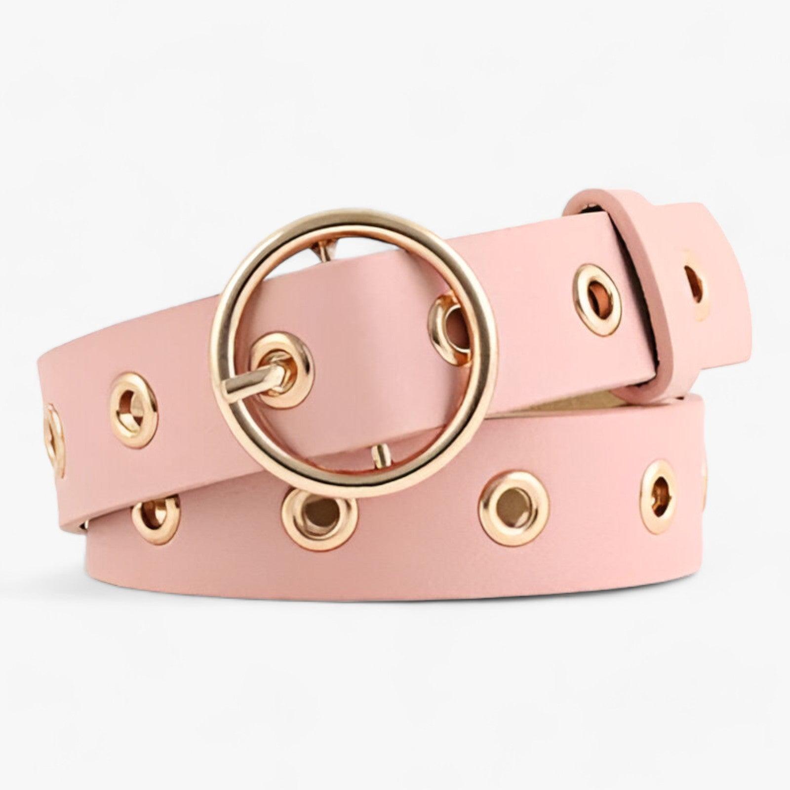 Cintura da donna con fibbia rotonda - ROSA - 2.6cm 4cm ADULT Belt RZ19102604 Belts cintura cintura donna donna fashion fibbia Guangdong Mainland China MOONBIFFY PU rotonda Solid WOMEN women's belt X802 - Concept Palermo