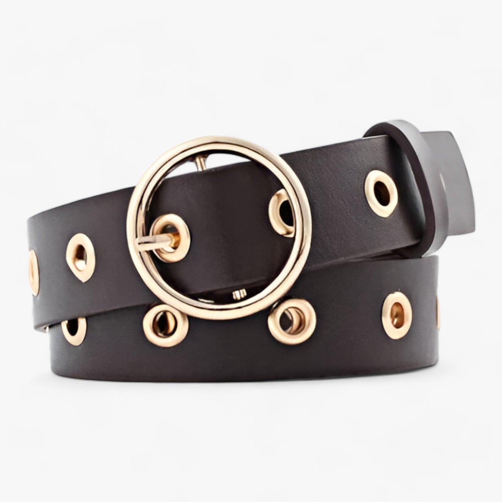 Cintura da donna con fibbia rotonda - MARRONE - 2.6cm 4cm ADULT Belt RZ19102604 Belts cintura cintura donna donna fashion fibbia Guangdong Mainland China MOONBIFFY PU rotonda Solid WOMEN women's belt X802 - Concept Palermo