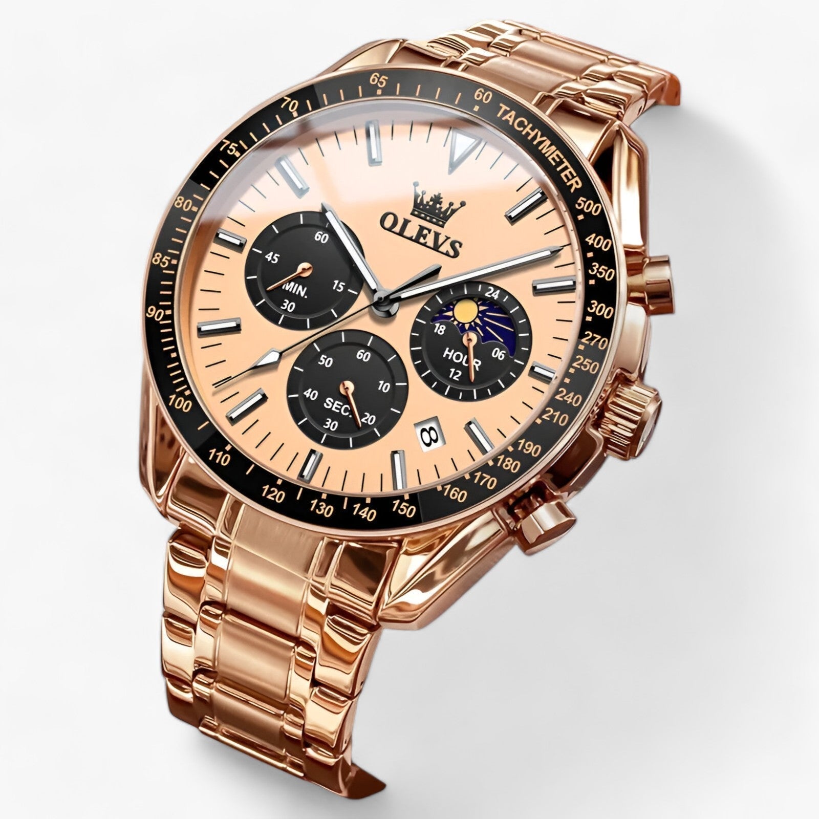 Orologio Fase Lunare - Un Design Incontra la Funzionalitàk - Oro rosa - accessoires design fase funzionalitàk horloges incontra lunare orologio orologio fase watches - Concept Palermo