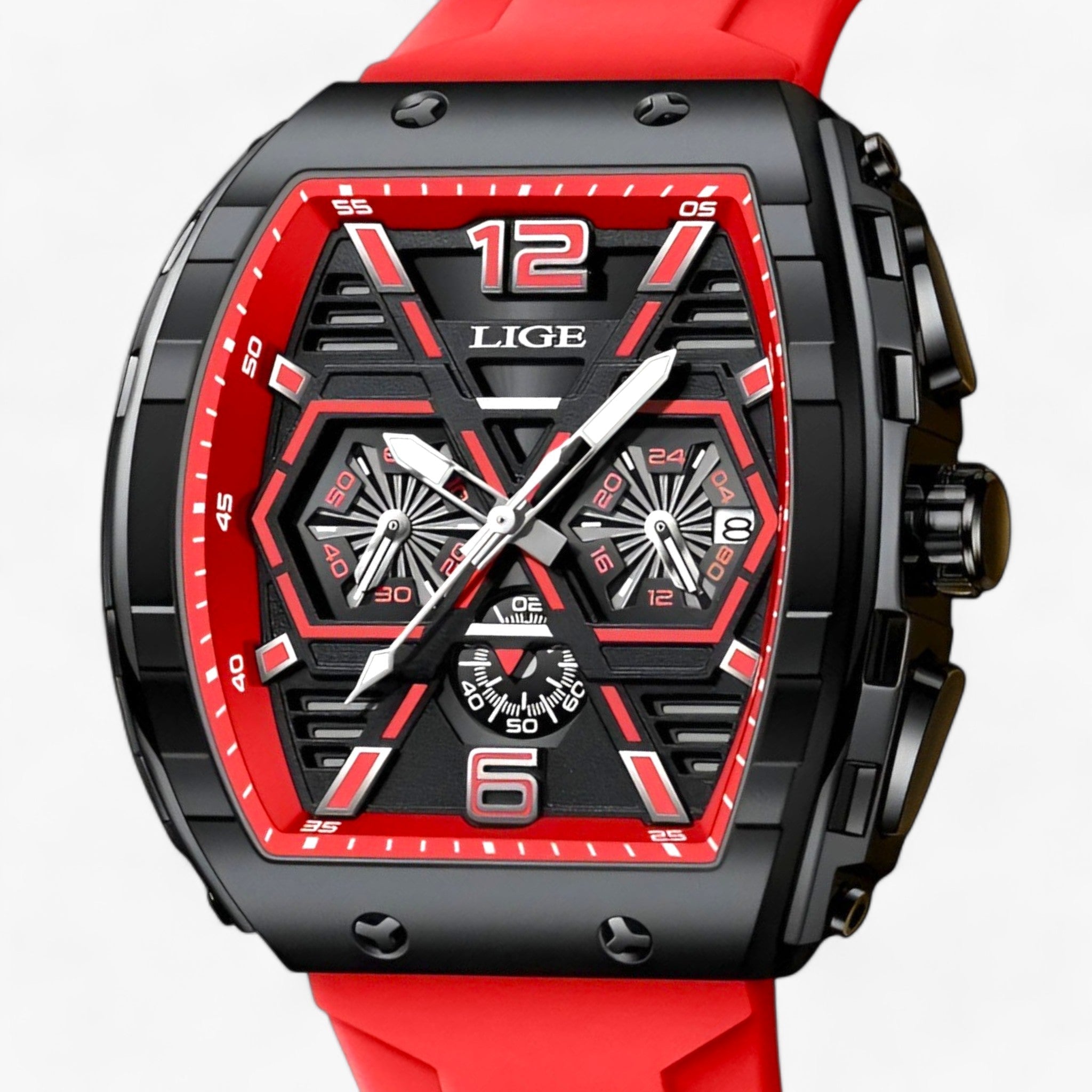 Orologio al Quarzo Esclusivo Resistente all'Acqua - Trasforma il Tuo Aspetto con Precisione Uomo - Rosso - acqua aspetto esclusivo men orologio orologio quarzo precisione quarzo resistente - Concept Palermo