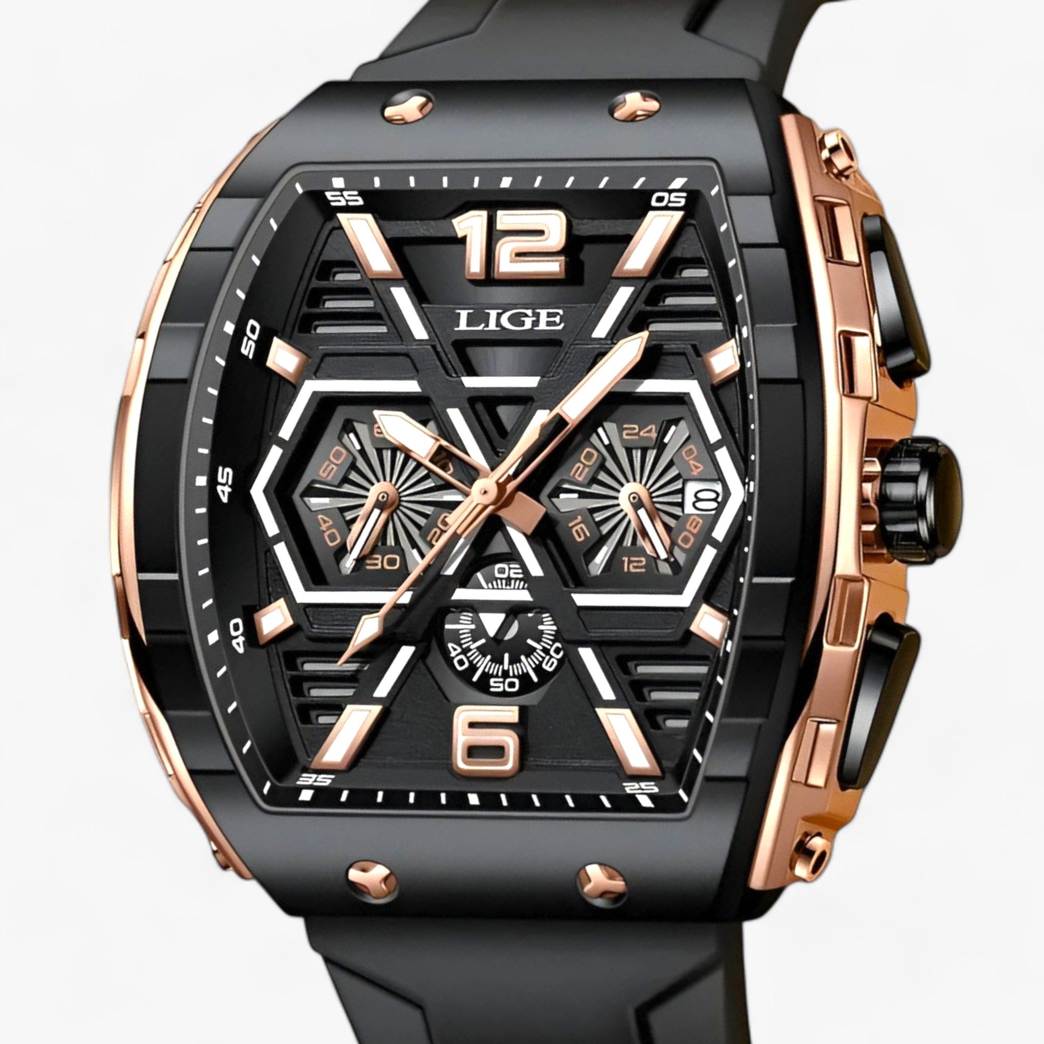 Orologio al Quarzo Esclusivo Resistente all'Acqua - Trasforma il Tuo Aspetto con Precisione Uomo - Nero dorato - acqua aspetto esclusivo men orologio orologio quarzo precisione quarzo resistente - Concept Palermo