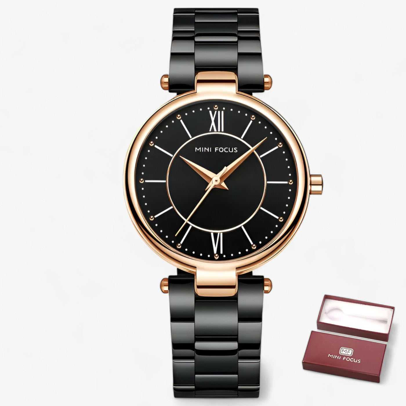 Orologio al Quarzo Stiloso - Design Trendy e Versatile Donna - Scatola nera - design donna orologio orologio quarzo quarzo stiloso trendy versatile watch for women watches women watch wrist watches for women - Concept Palermo