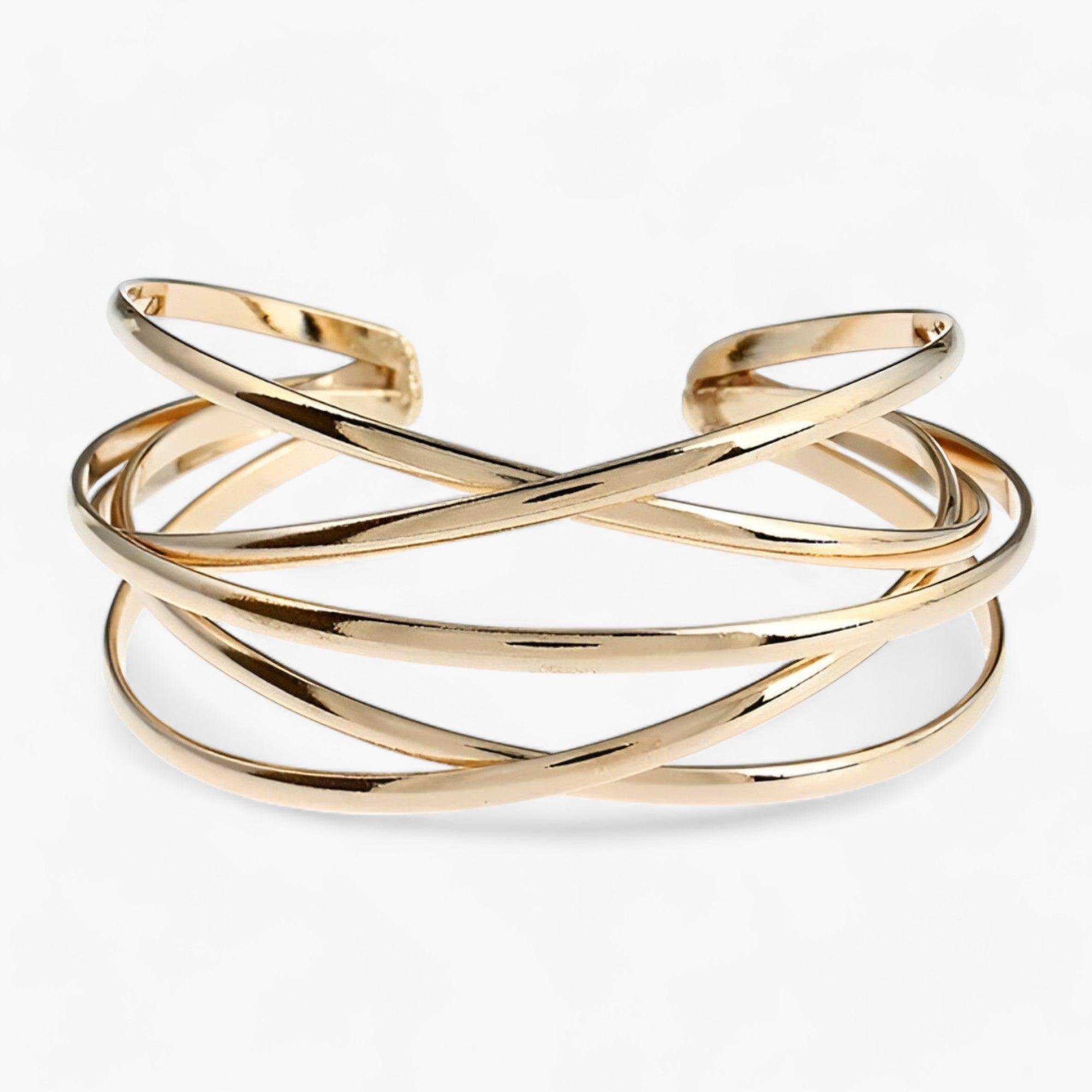 Bracciali Donna Regolabili in Argento Sterling 925 - Eleganti e Versatili - Oro - ALLOY bangles Cuff Bracelet donna fashion Geometric jewelry Mainland China regolabili TRENDY Women Zinc alloy - Concept Palermo